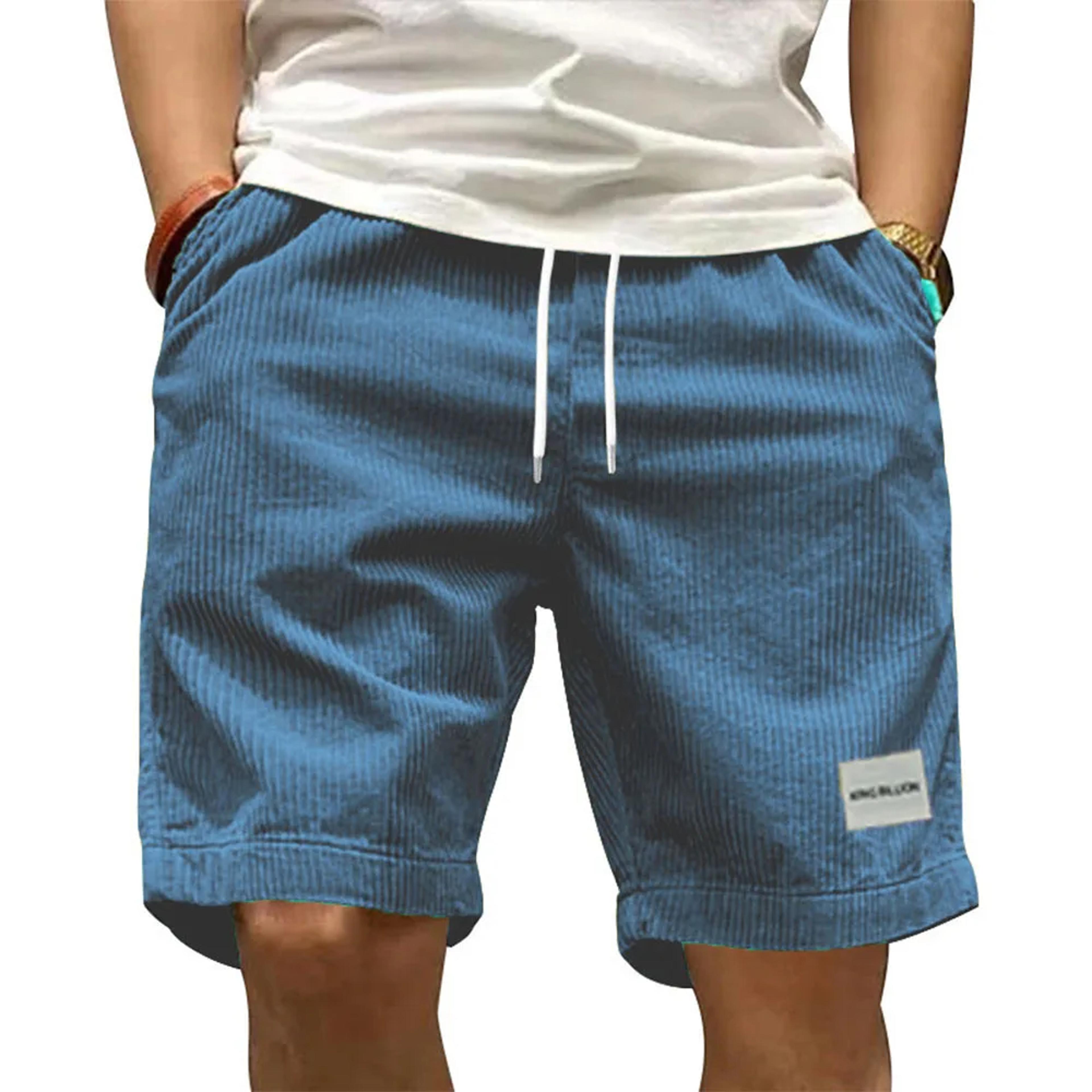 Vintage Corduroy Cargo Shorts For Men Casual Retro Summer Outdoor Shorts 3