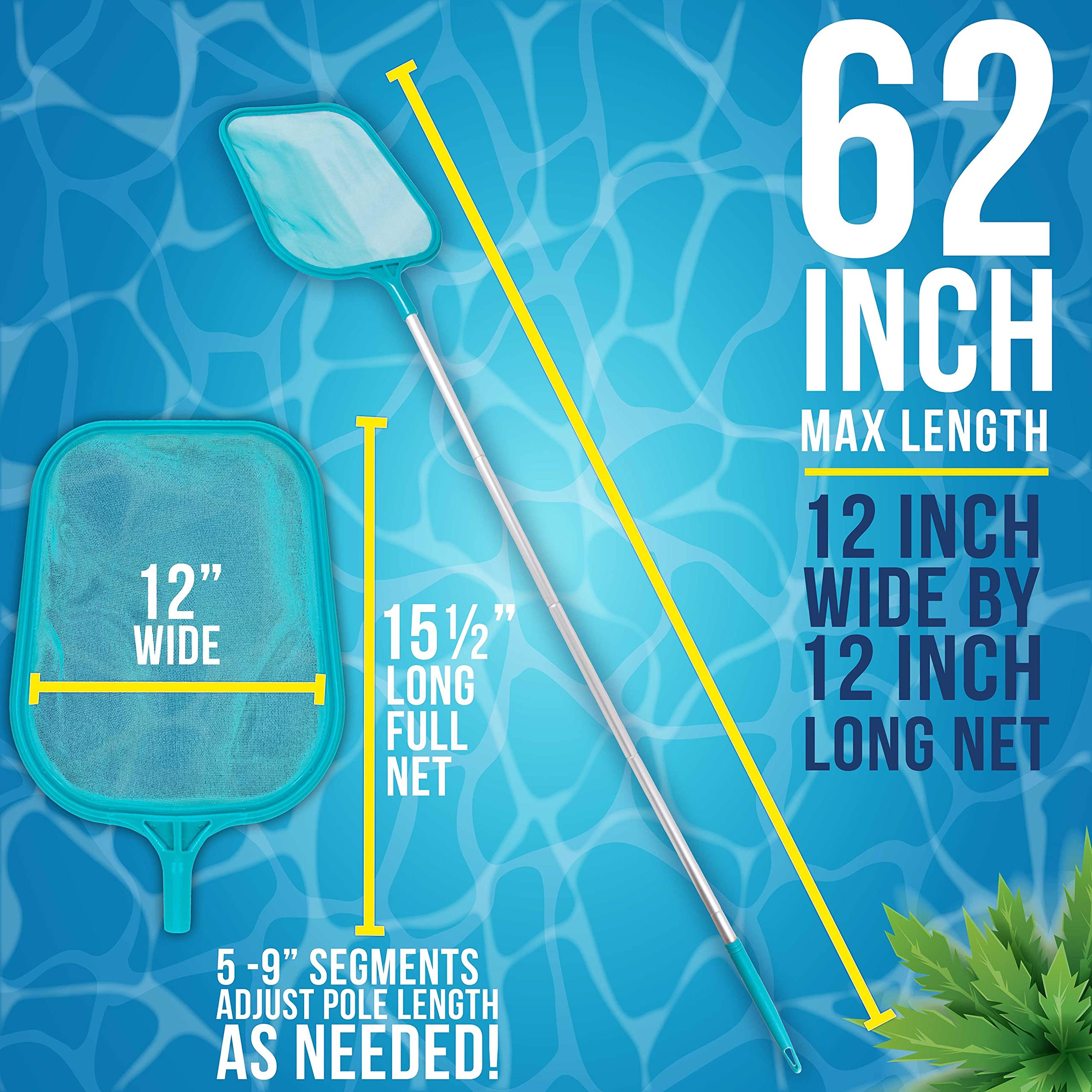 Professional Pool Skimmer Net And Leaf Rake Set For Fast Pool Cleaning 4