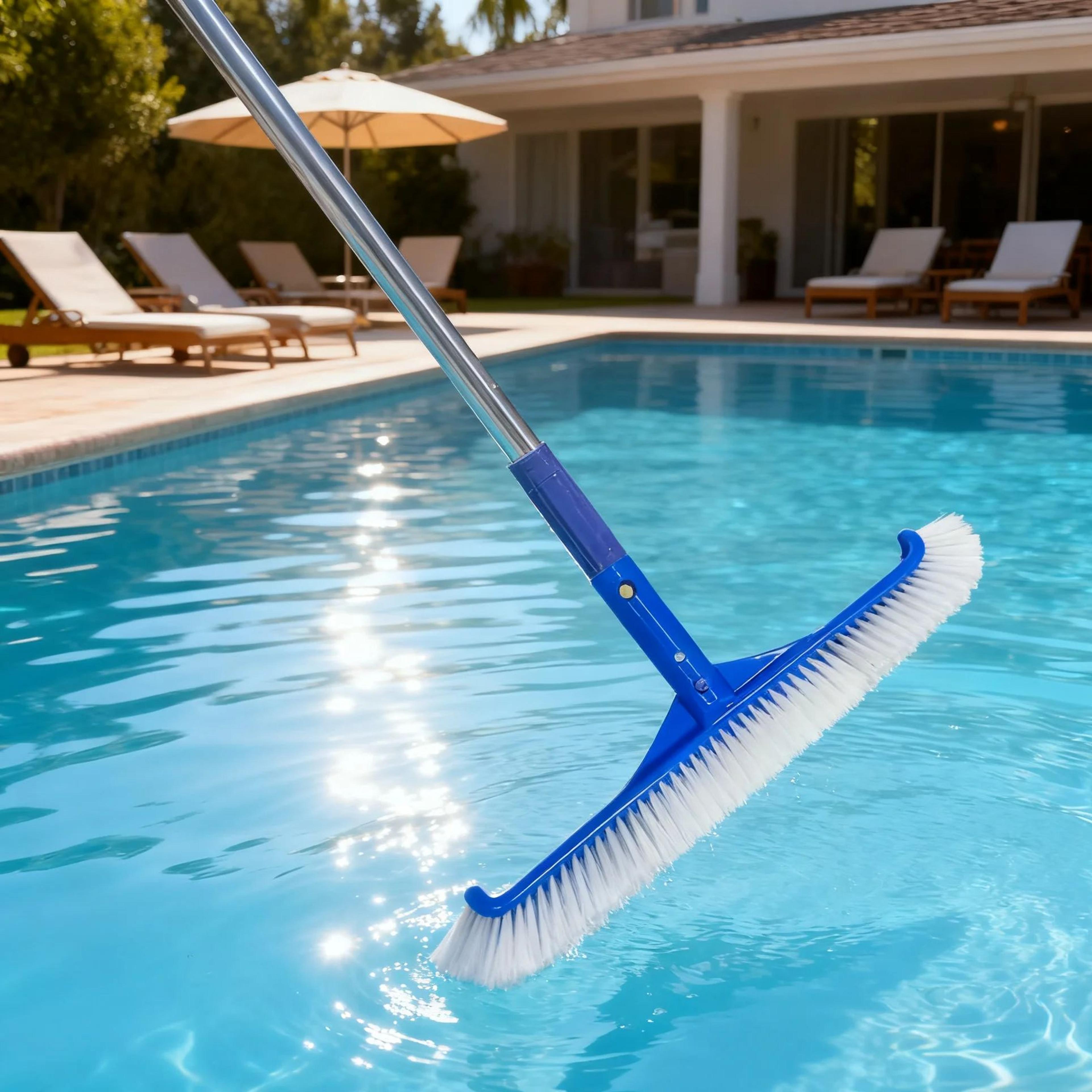 Nylon Pool Brush Head For Cleaning Pool Walls With Curved Ends Pool Cleaning Tool 0