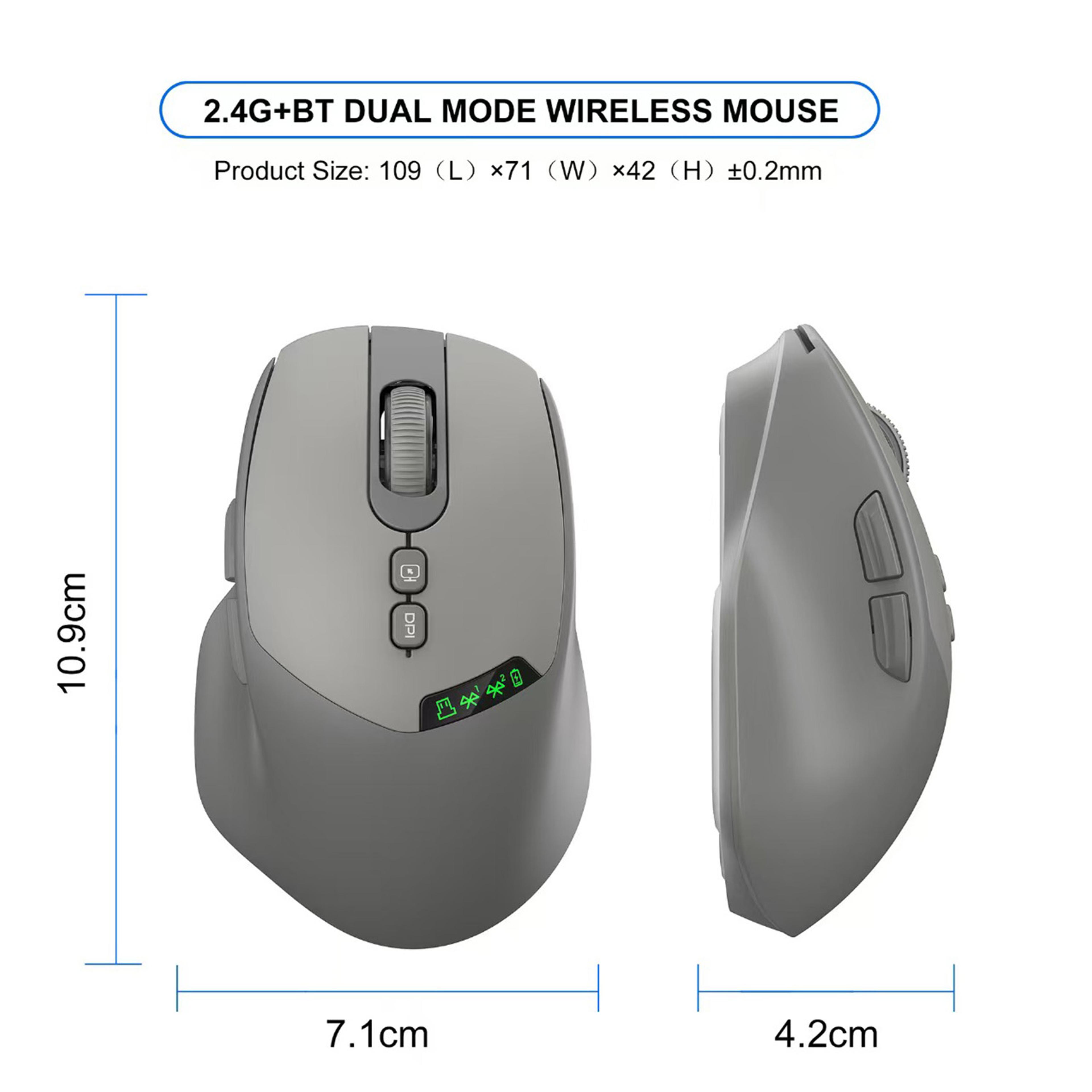 Silent Click Dual Mode Wireless Mouse With Adjustable DPI And Battery Display 4