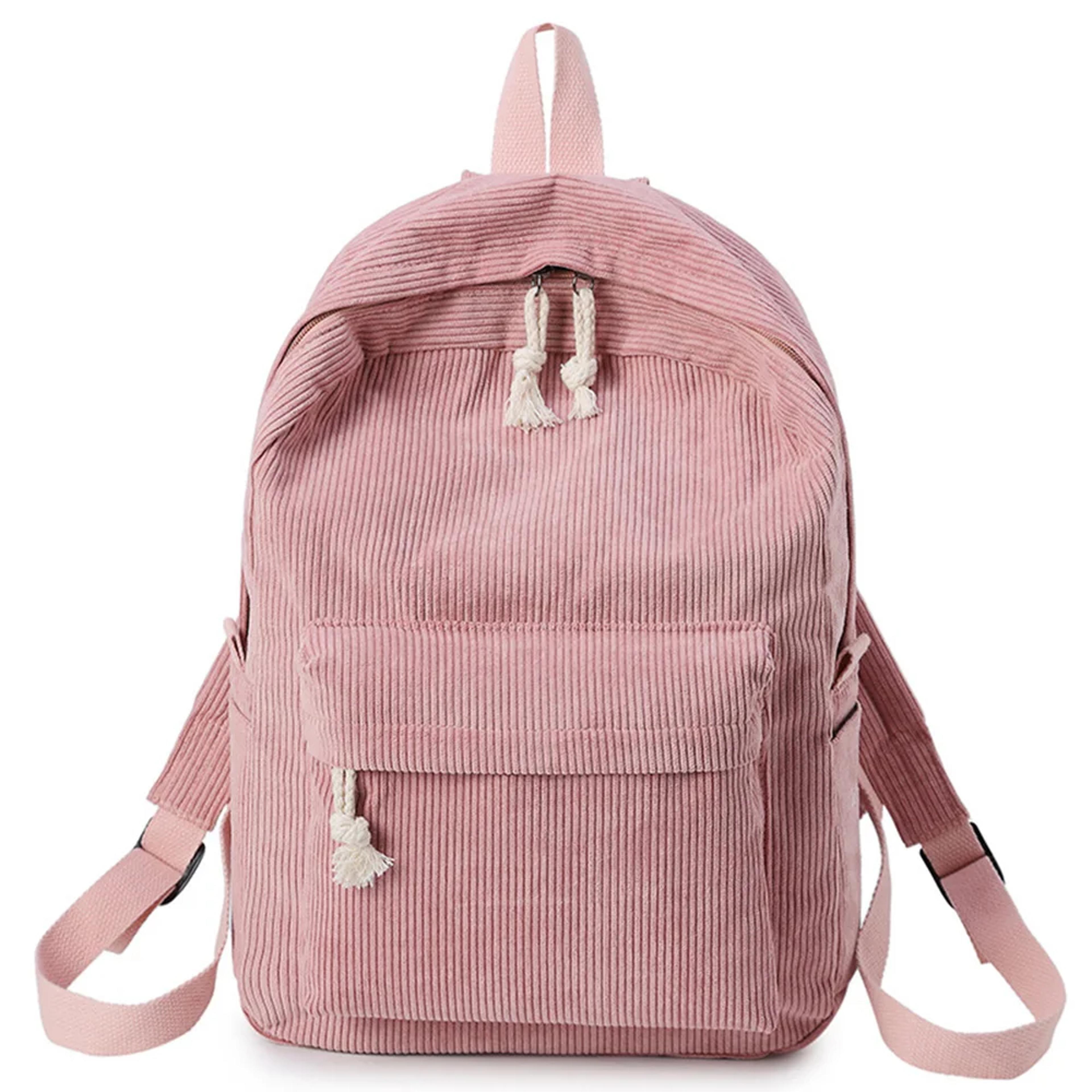 Personalized Corduroy Student Backpack Classic Anti Theft School Bag For Teens 3