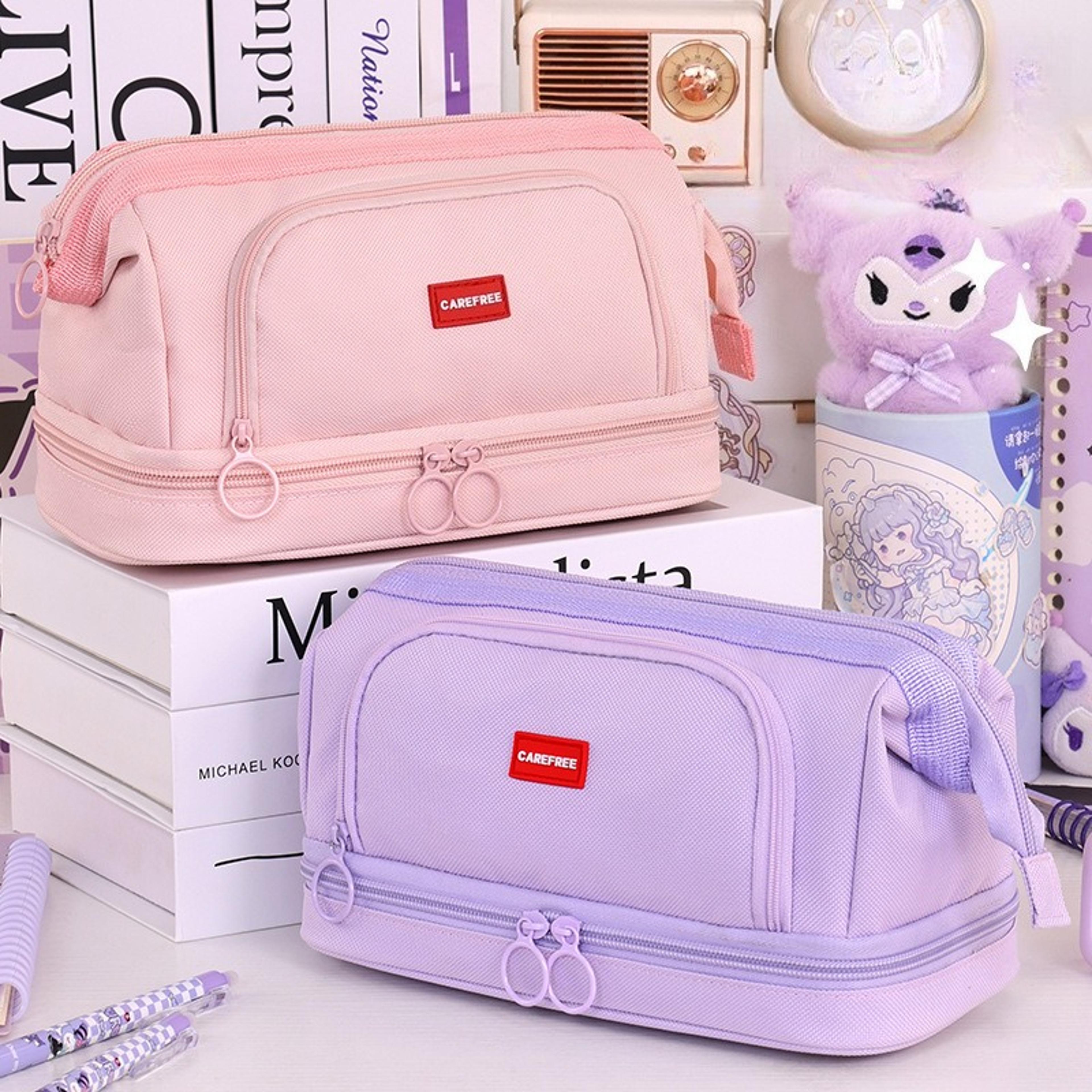 Large Capacity Double Layer Pencil Case Organizer For School Office Supplies 0