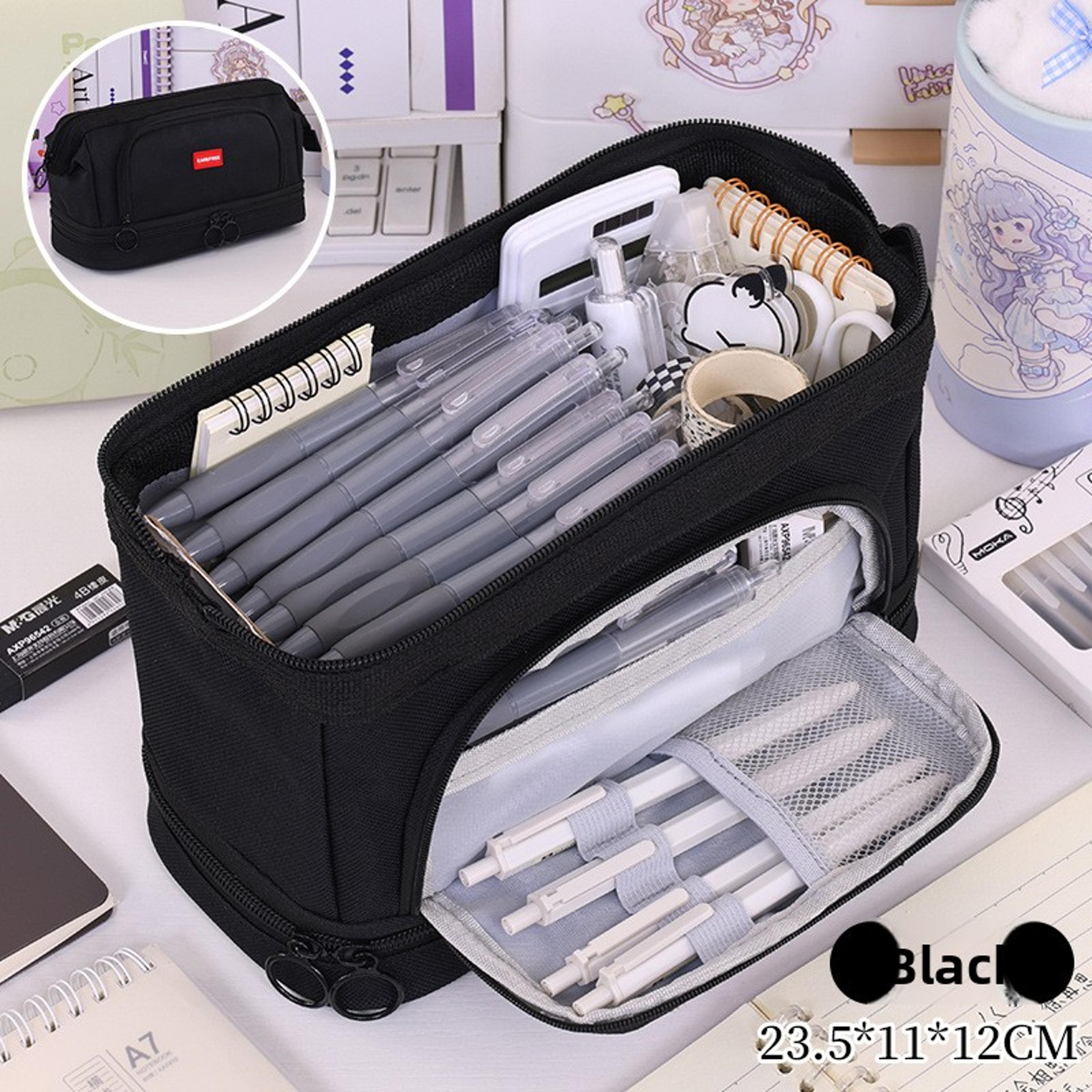 Large Capacity Double Layer Pencil Case Organizer For School Office Supplies 8
