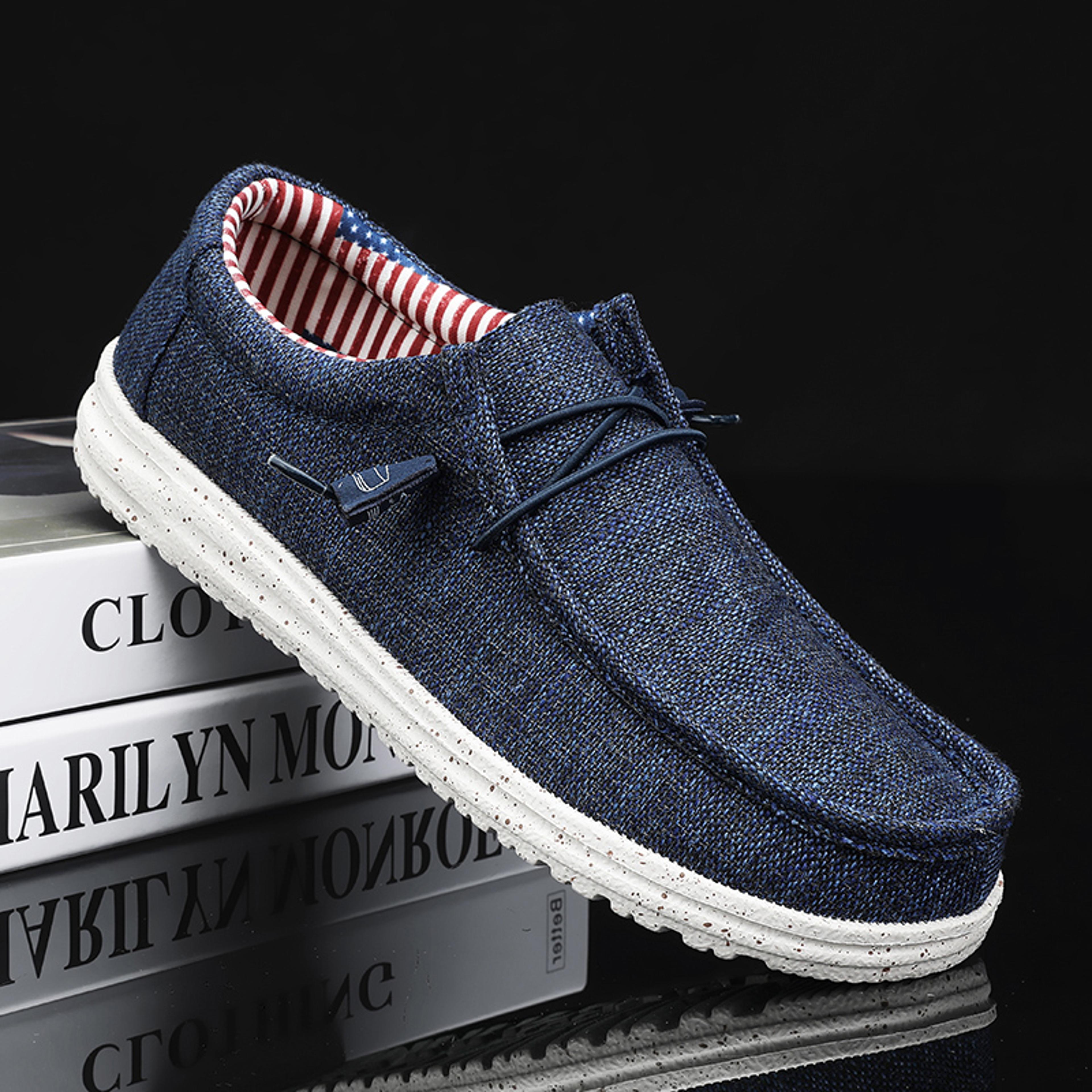 Comfortable Men Casual Shoes Slip On Canvas Loafers Non Slip Soft Moccasins Summer Walking Flats Sn 4