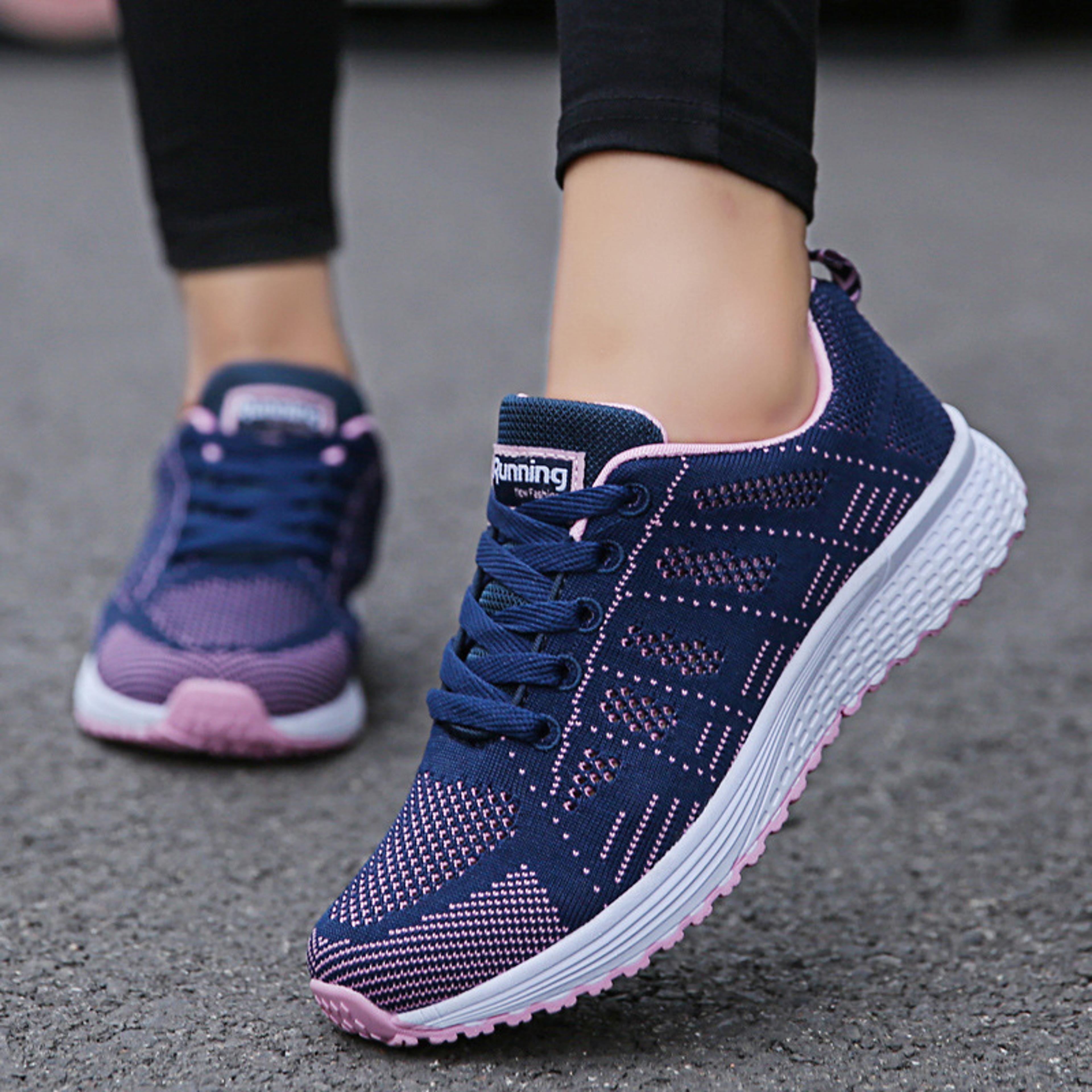 Fashion Women Casual Shoes Breathable Mesh Flat Sneakers Gym Vulcanized Shoes White Female Walking  6