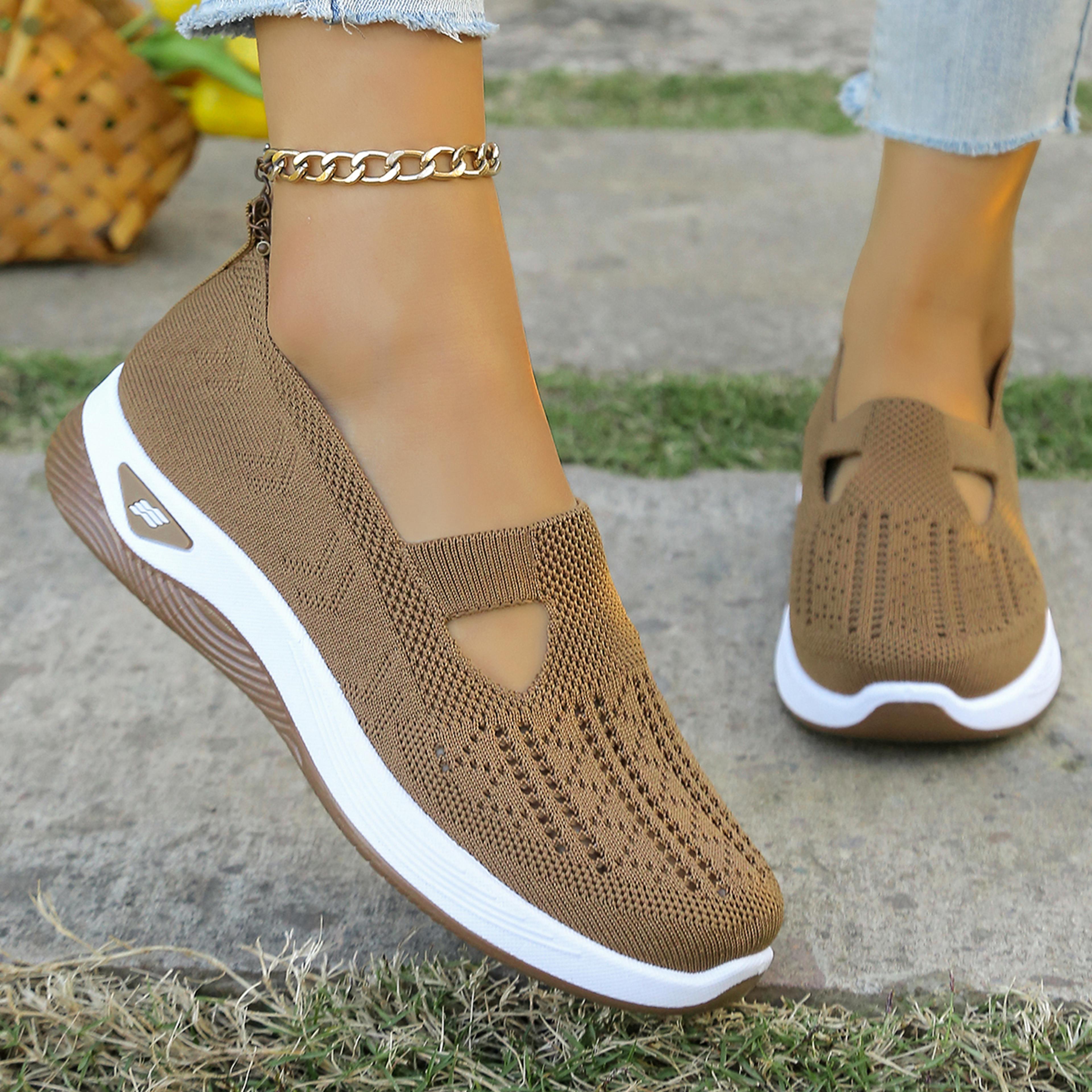 Womens Casual Shoes Womens Shoes Solid Color Breathable Sports Shoes Lightweight SoftSoled Walking