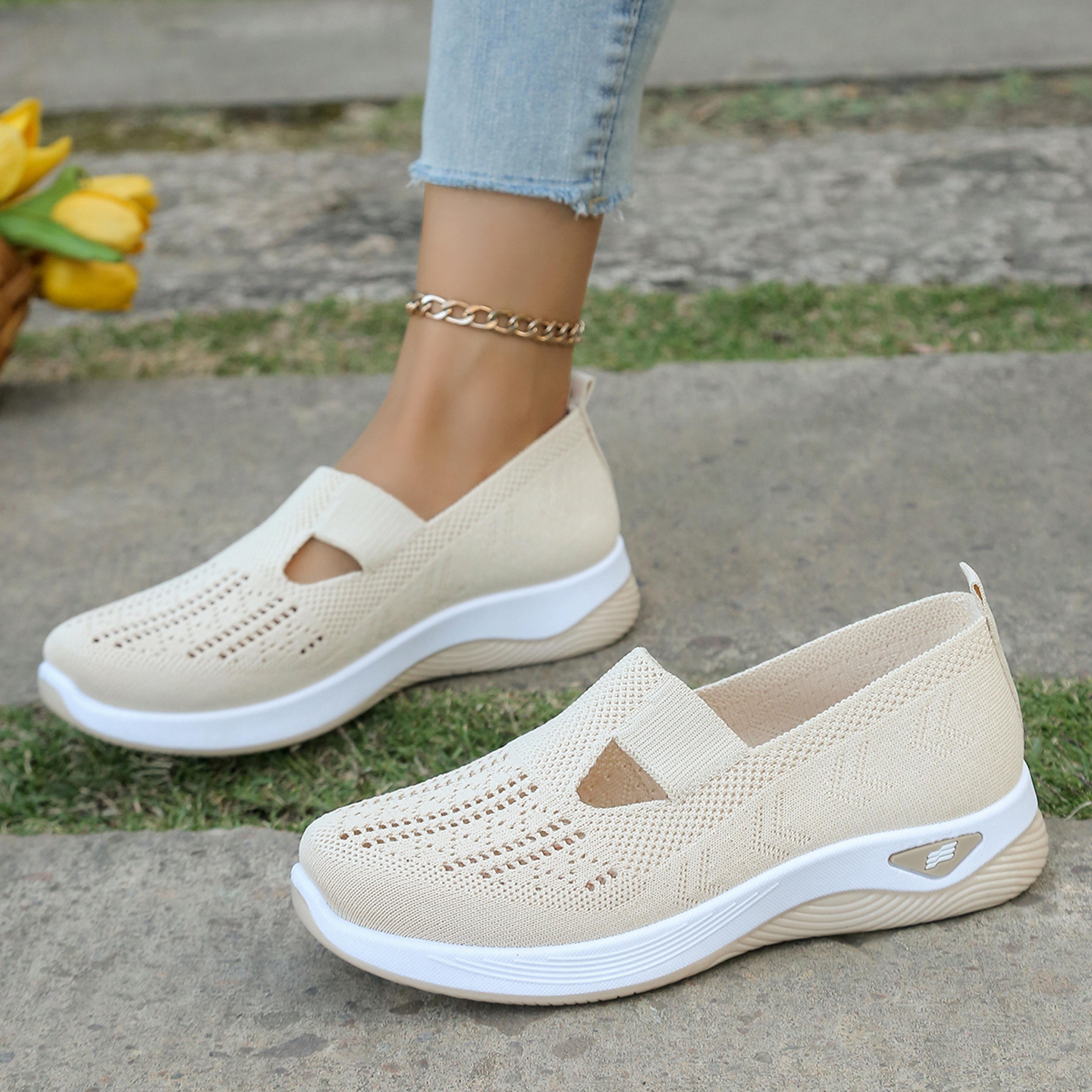 Womens Casual Shoes Womens Shoes Solid Color Breathable Sports Shoes Lightweight SoftSoled Walking