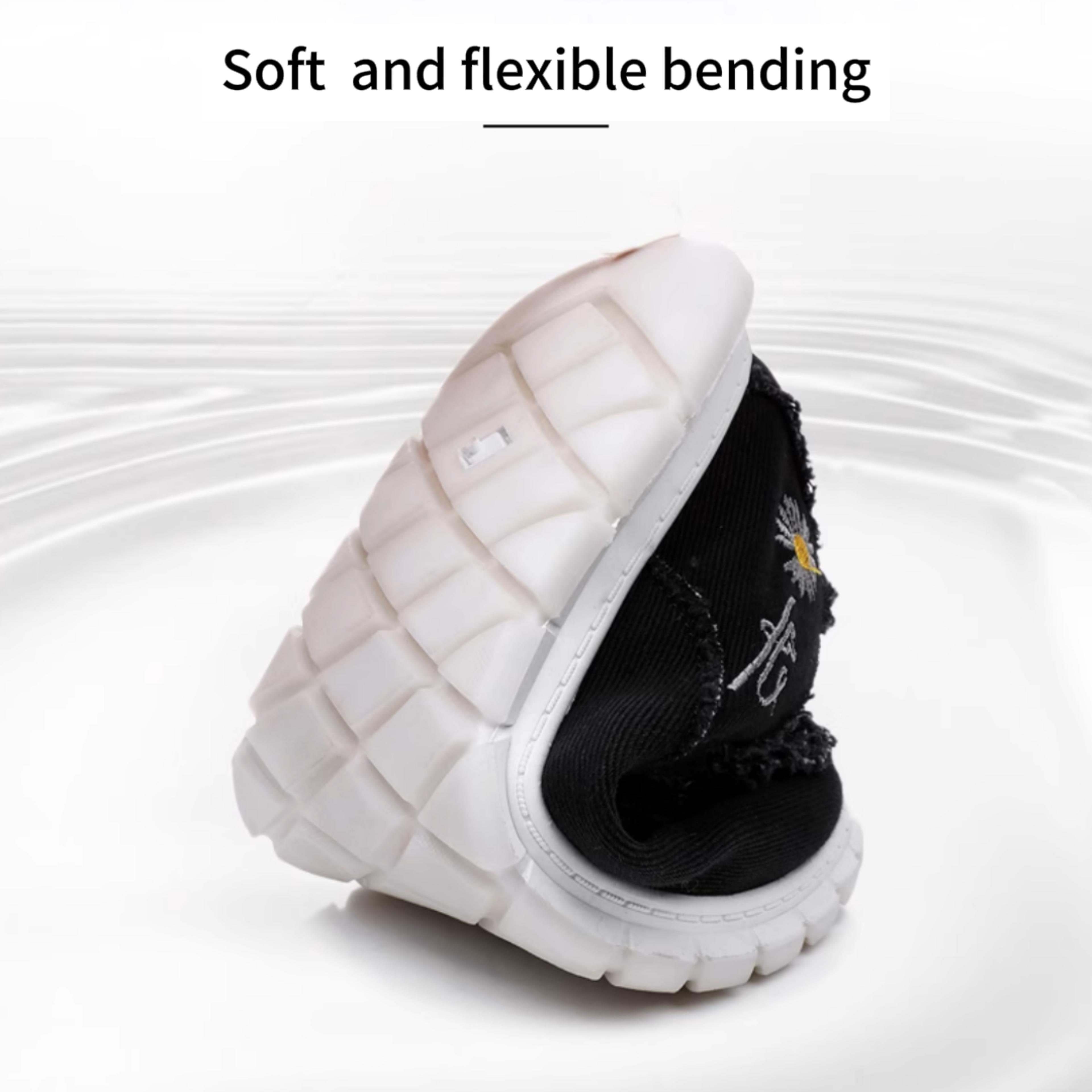 Casual Sneaker Womens Shoes Daisy Embroidery Denim Summer Stylish Footwear Cheap Shoes Clearance Li