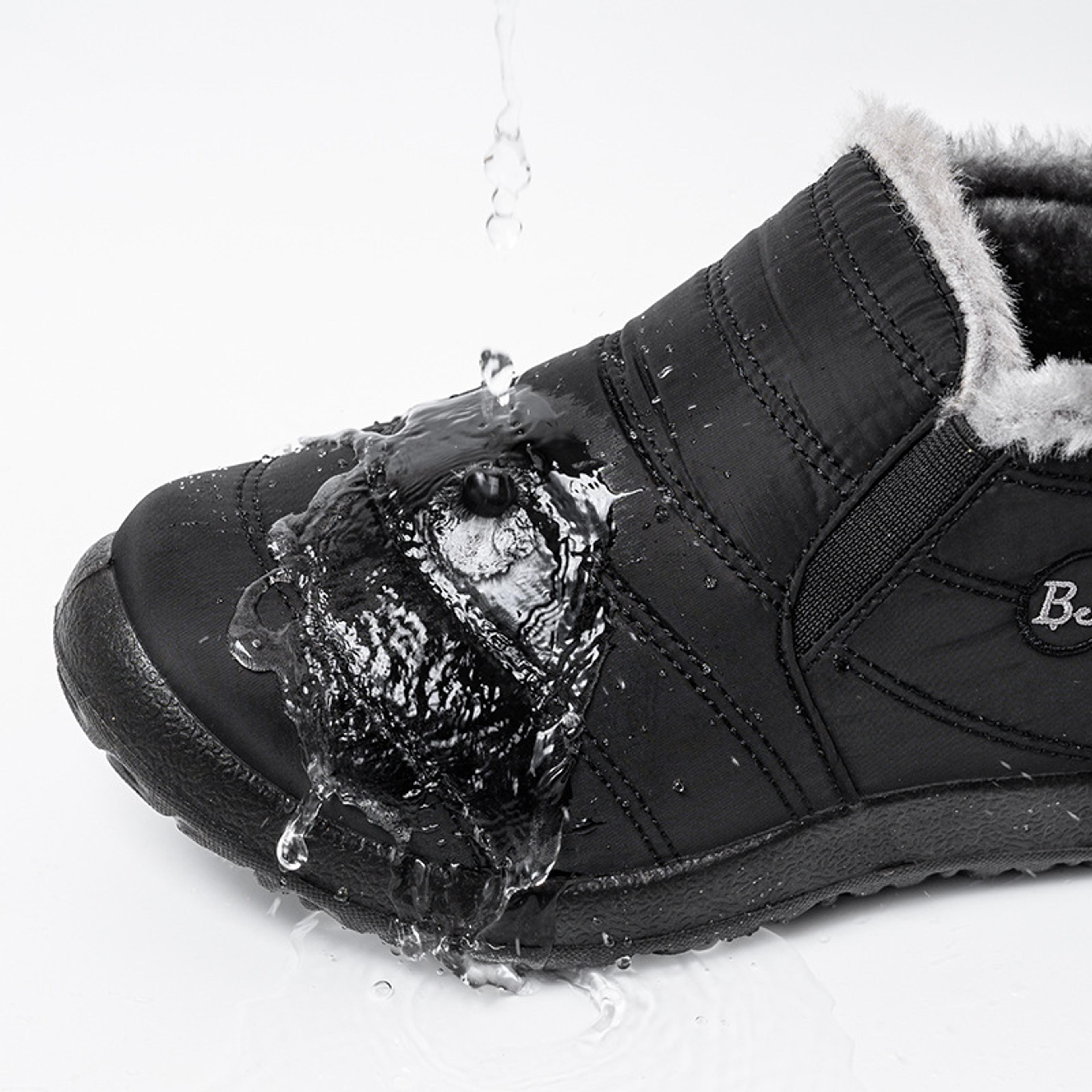 Fashion Snow Women Boots Waterproof Plush Ankle Boots Unisex Slip On Platform Shoes For Women Warm