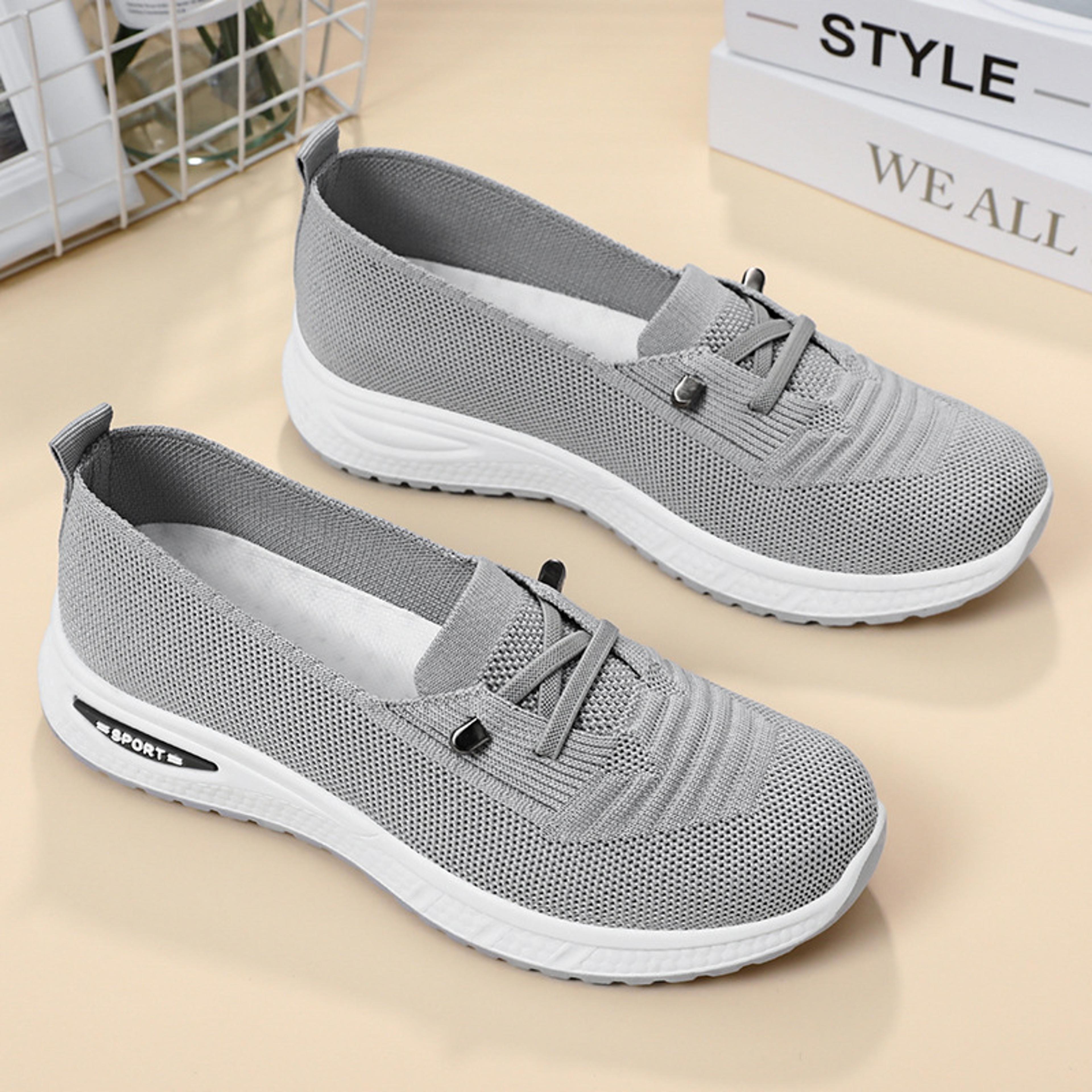 Women Casual Shoes Fashion Breathable Mesh Flat Sneakers Women Gym Shoes Comfortable Walking Pink F 4