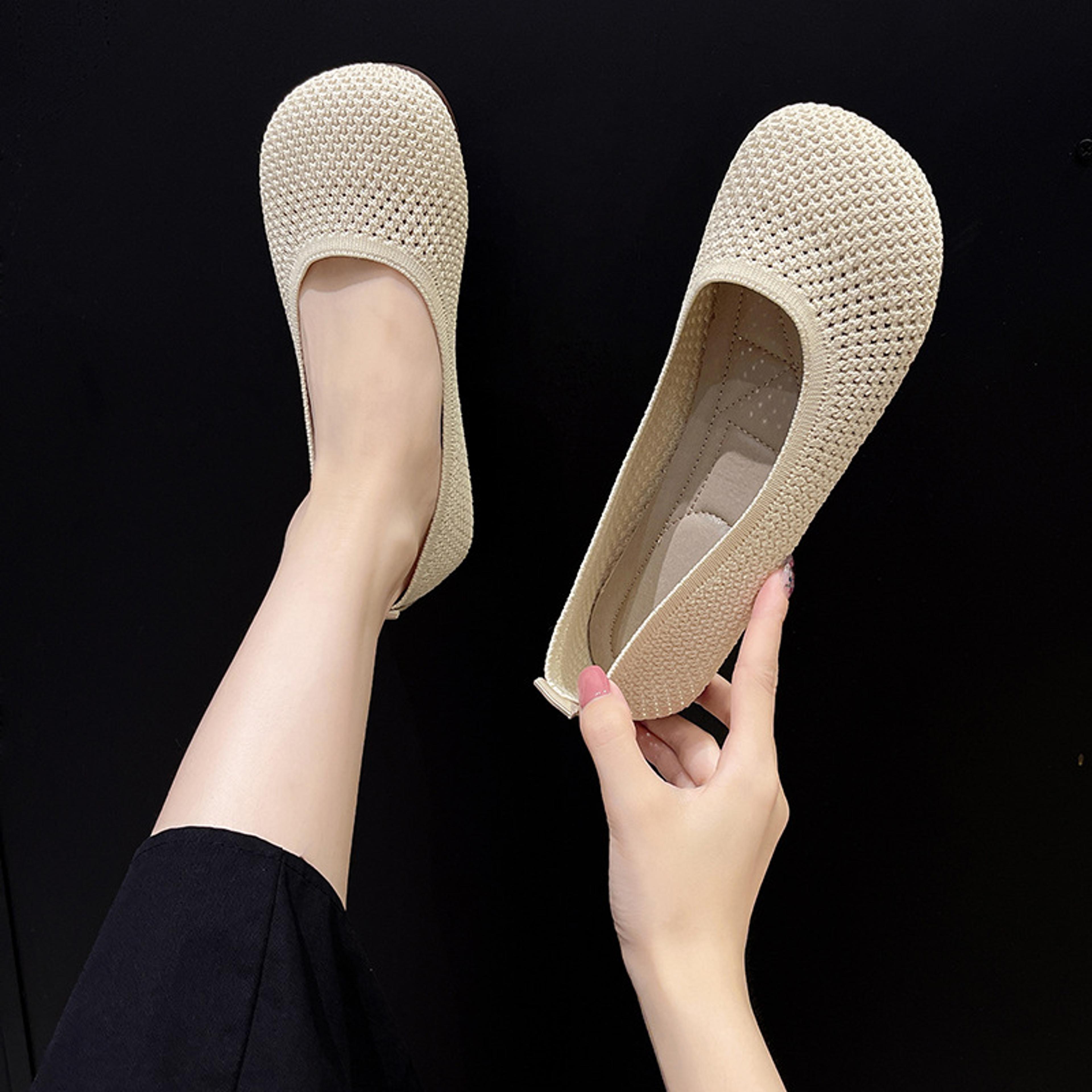 Casual Women Flats Knitted Breathable Sneakers Ladies Soft Bottom Ballet Loafers Comfortable Slip O 6