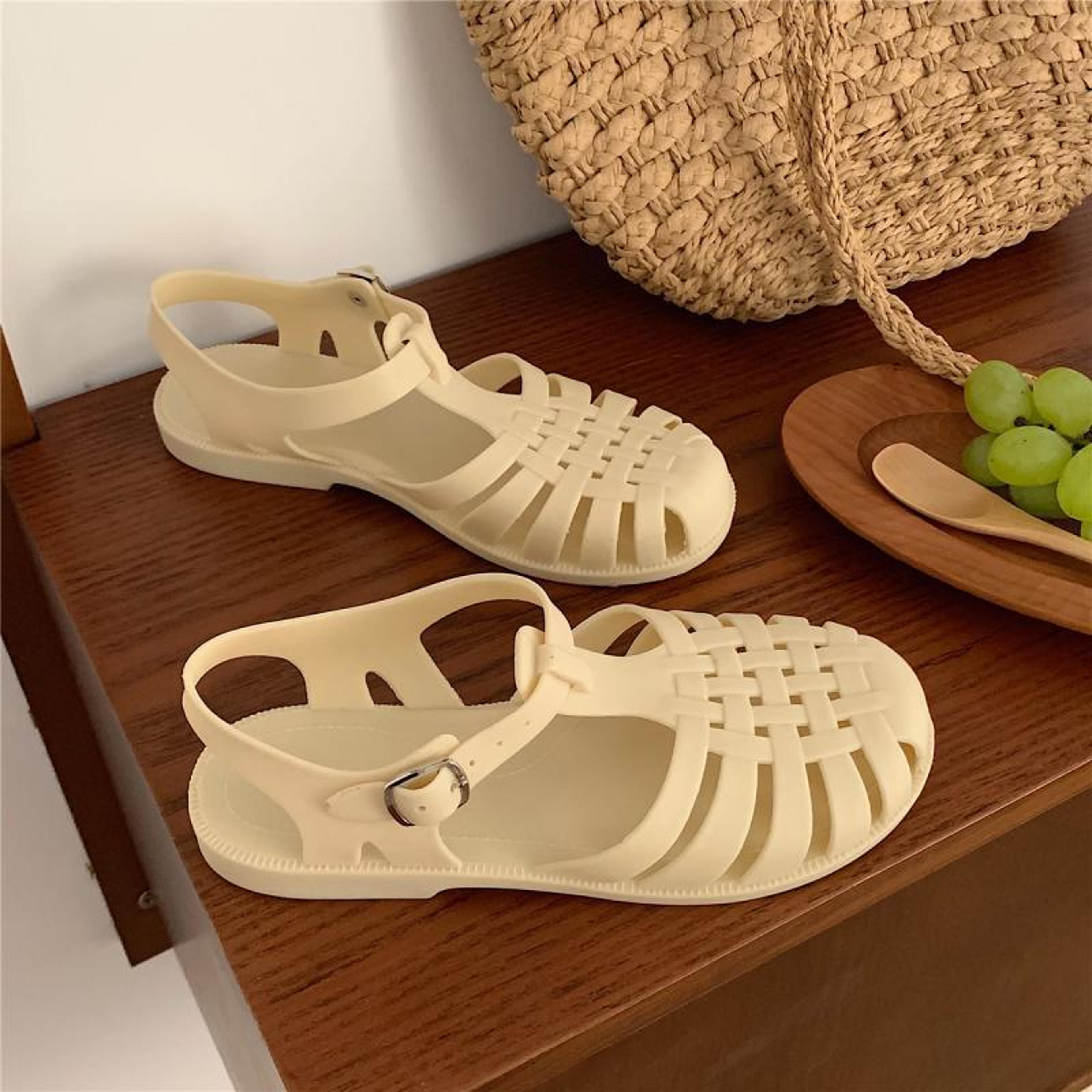 Gladiator Style Women Rome Sandals Soft PVC Summer Shoes Peep Toe Cutout Design Girls Student Stree 4