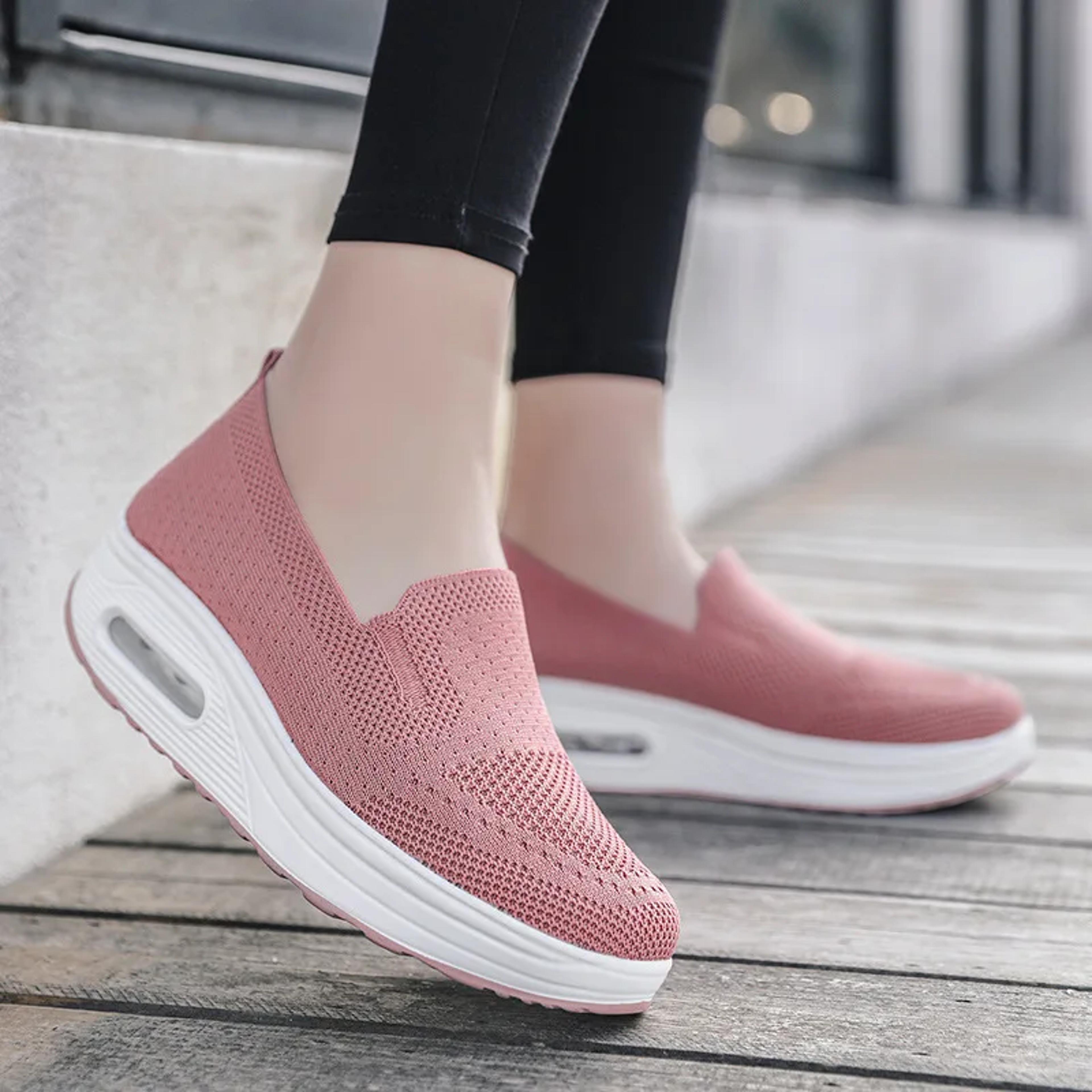 Womens Swing Shoes Mesh Loafers Flat Platform Sneakers Spring Autumn Height Increasing Wedges Comfo 0
