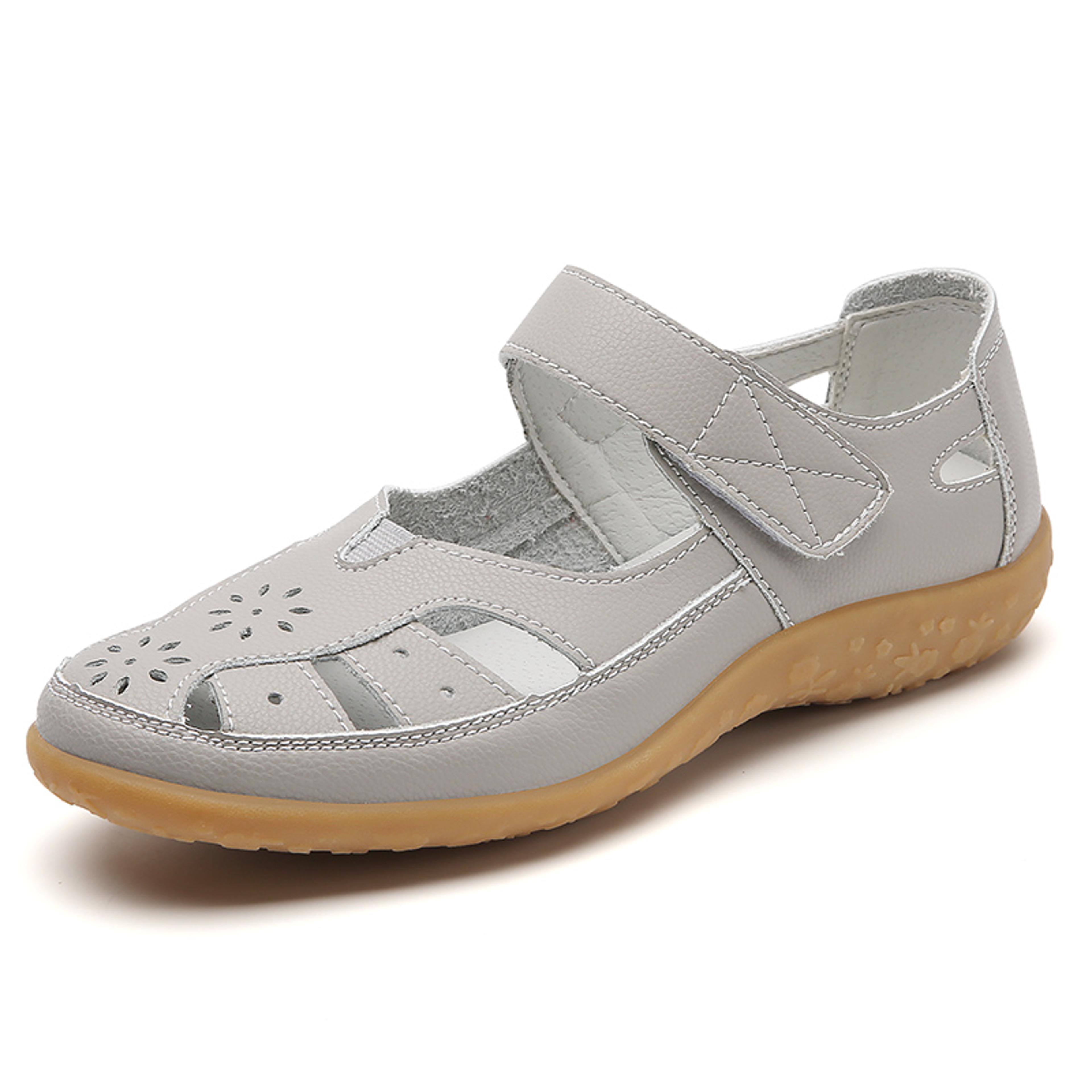 PU Leather Summer Flat Womens Shoes Outdoor Casual Beach Sandals Fashion Slippers Large Size Loafer 6