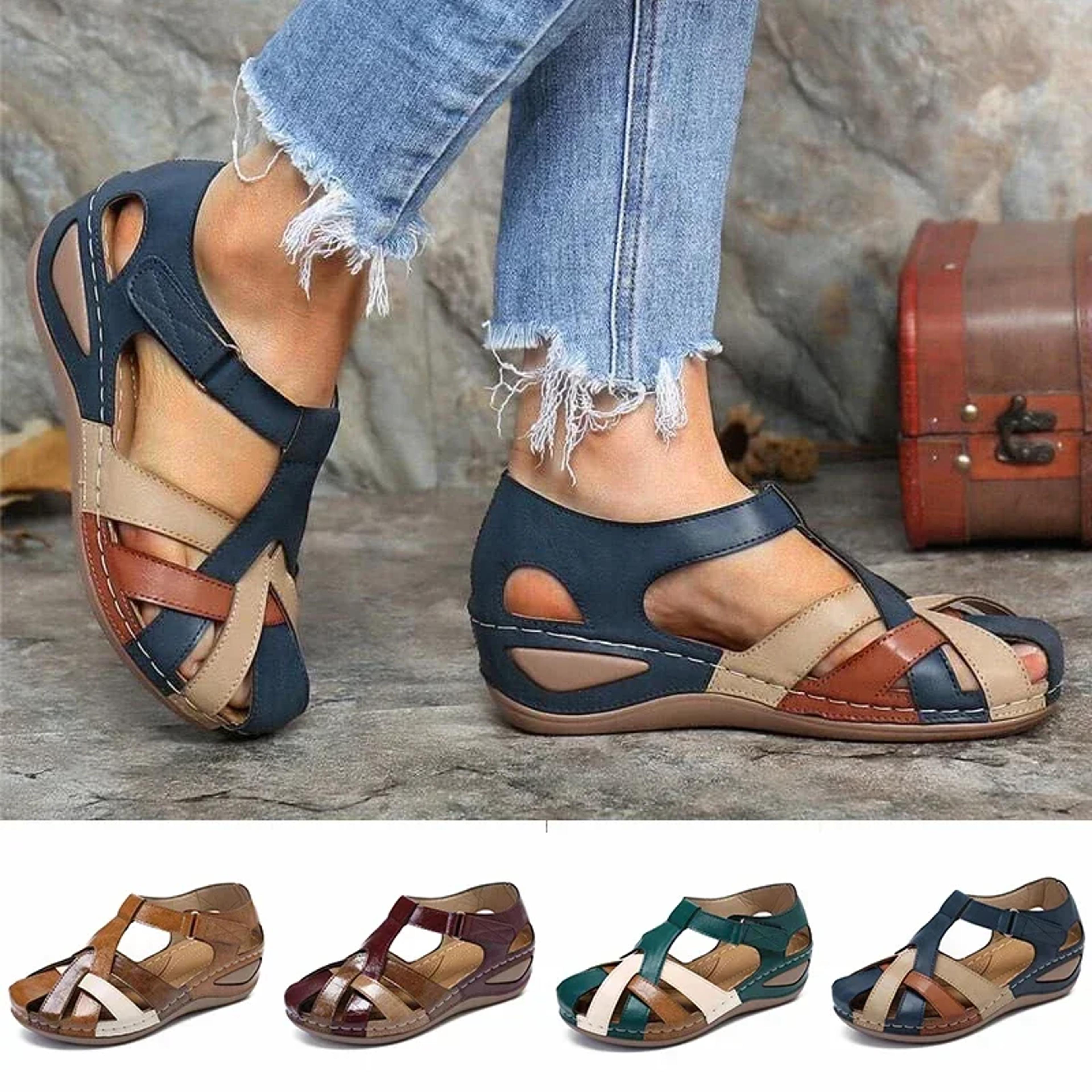 summer female sandals, lightweight comfortable shoes with simple design for beach, outdoor & indoor casual wear