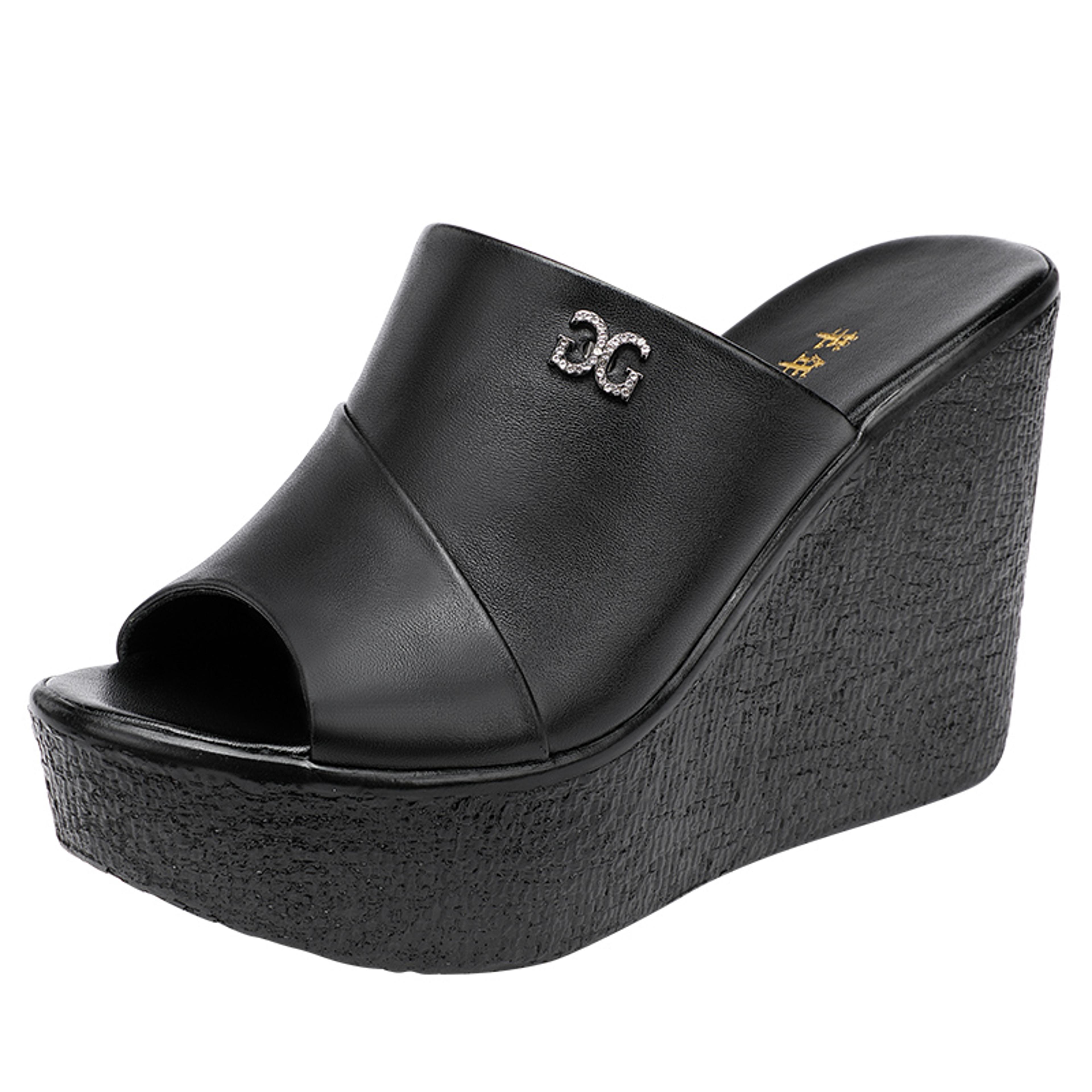 New Summer Fashion Women Wedges Slippers Open Toe High Heels Platform Sandals Stylish Solid Color S 8