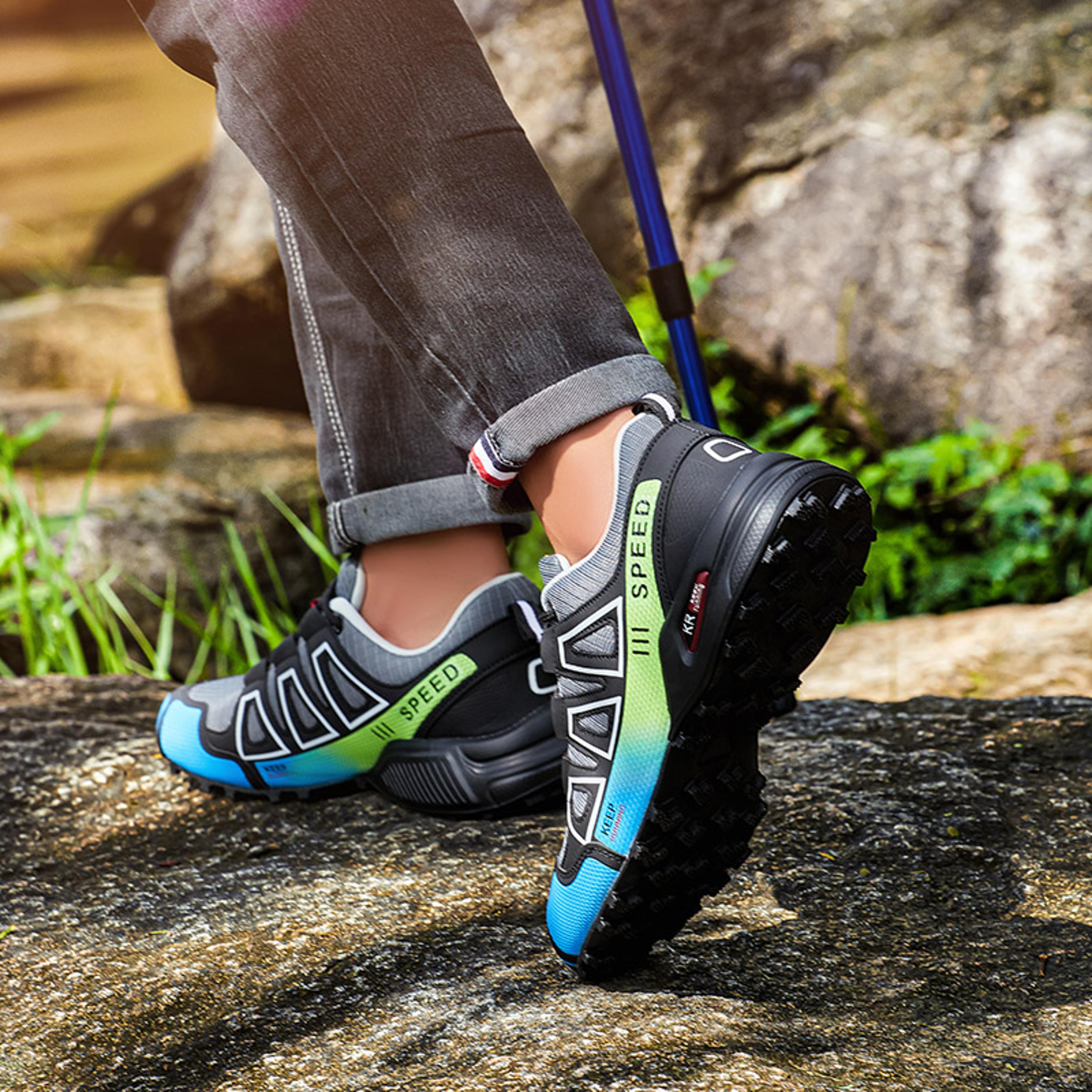 waterproof mens cycling shoes for road & mountain biking, durable non-slip outdoor sports & hiking shoes