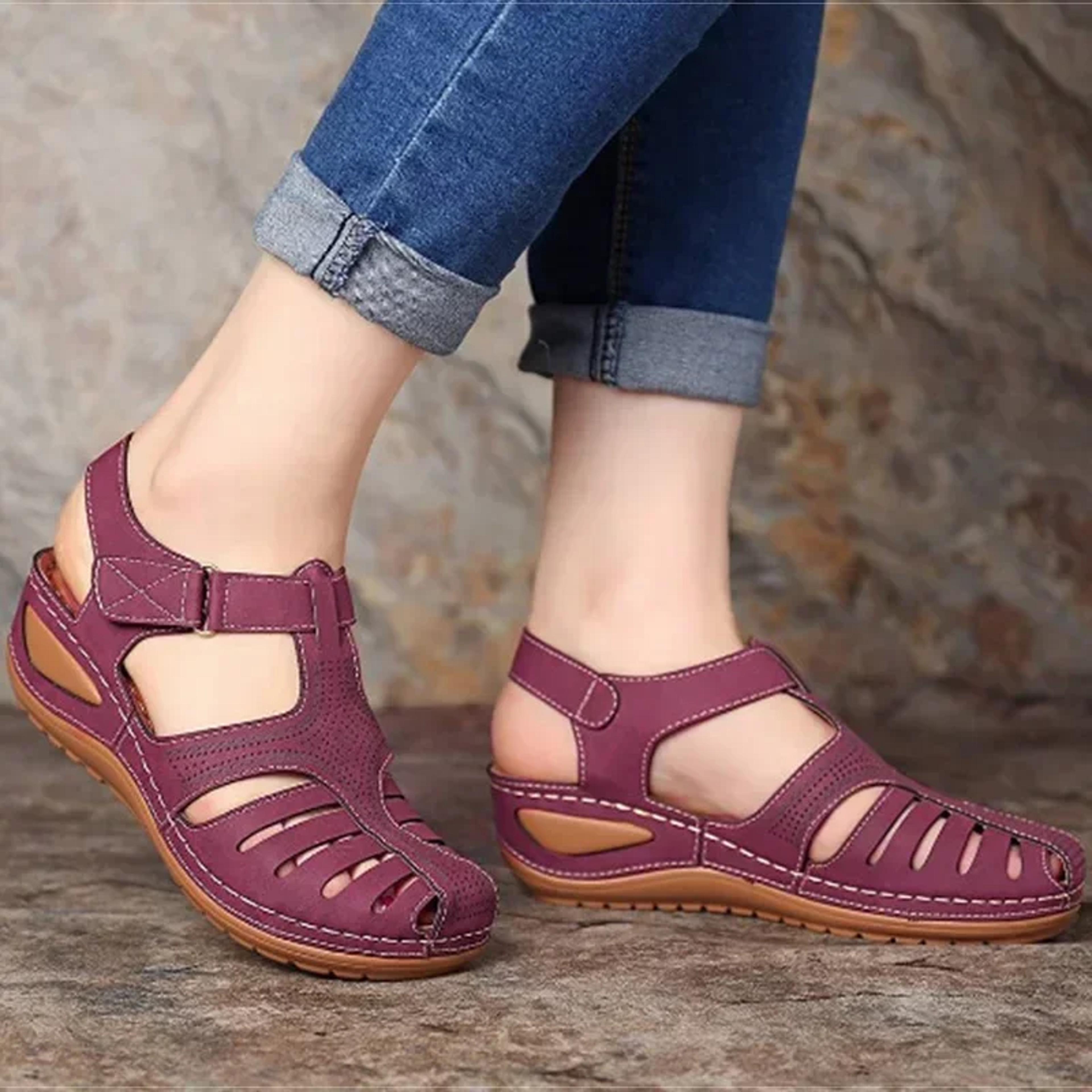 Premium Orthopedic Women Sandals Summer Bunion Corrector Wedge Shoes Stylish Vulcanized Heels For E 3