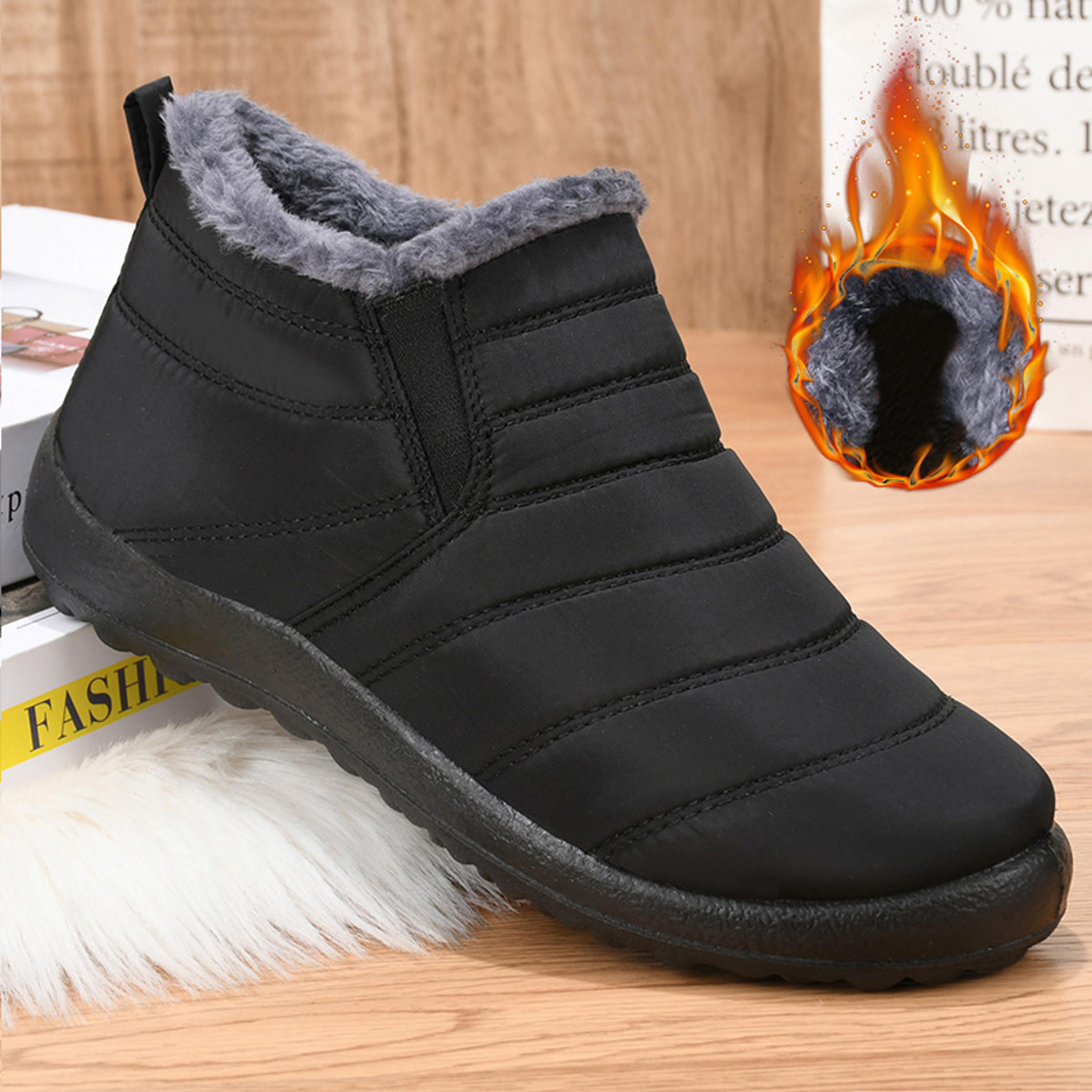 Mens Winter Boots Outdoor Snow Boots For Men Hiking Ankle Shoes Waterproof Mens Fur Shoes Work Foot 3
