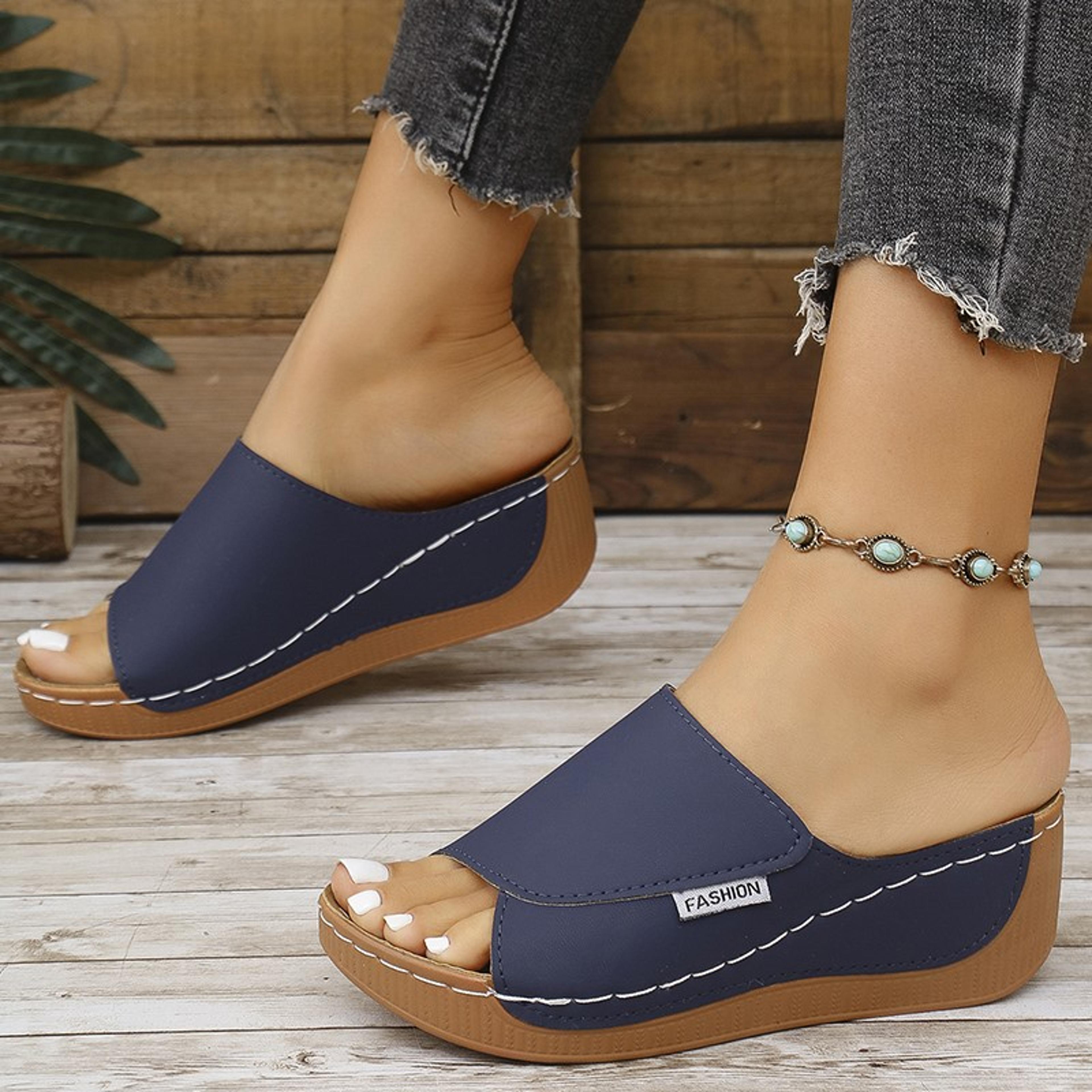 Stylish Summer Women Shoes Sandals NonSlip Wedge Slides Party Slippers  Ladies Footwear For Casual  4