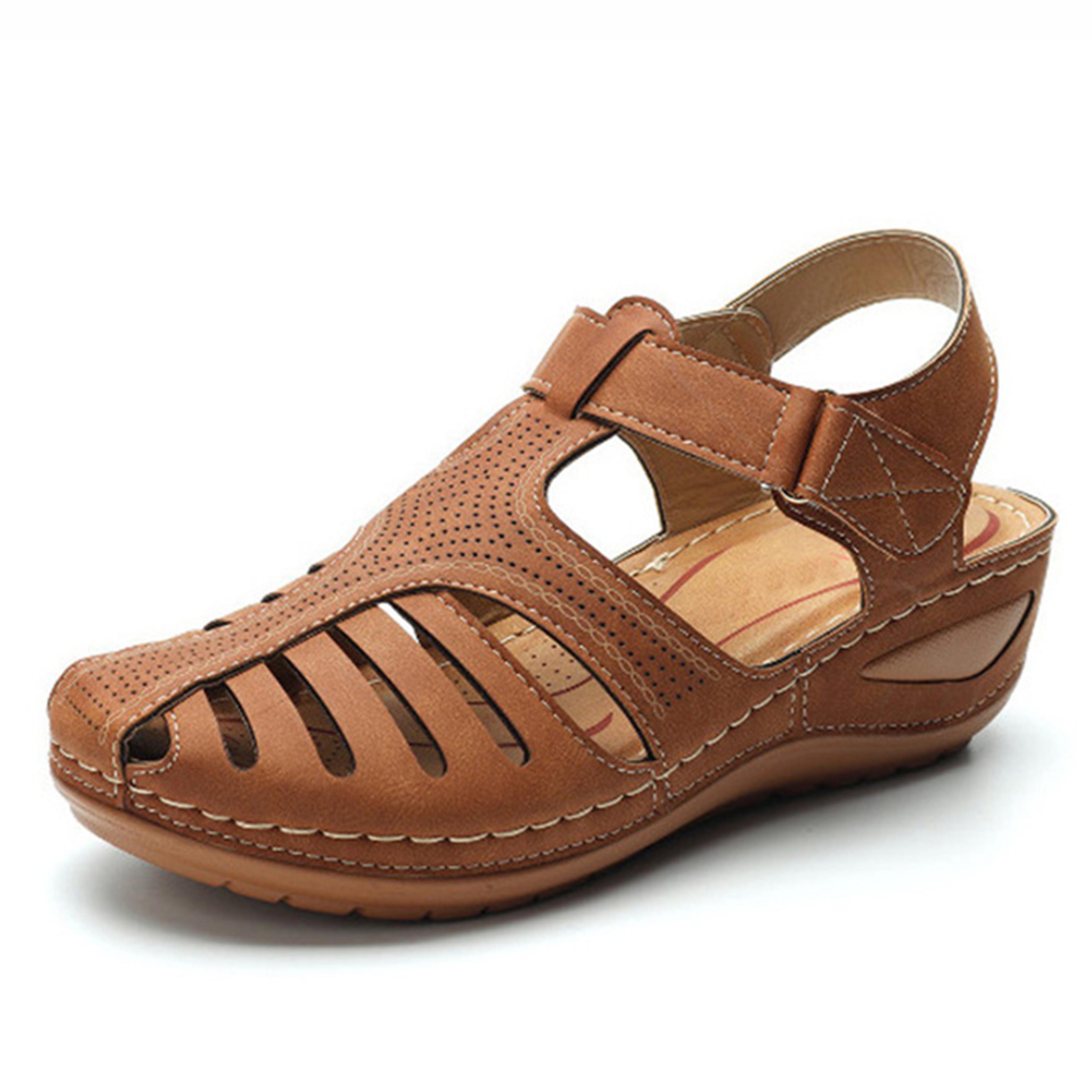 Retro Wedge Womens Sandals Summer Casual Ladies Shoes Plus Size Comfortable Female Footwear 8