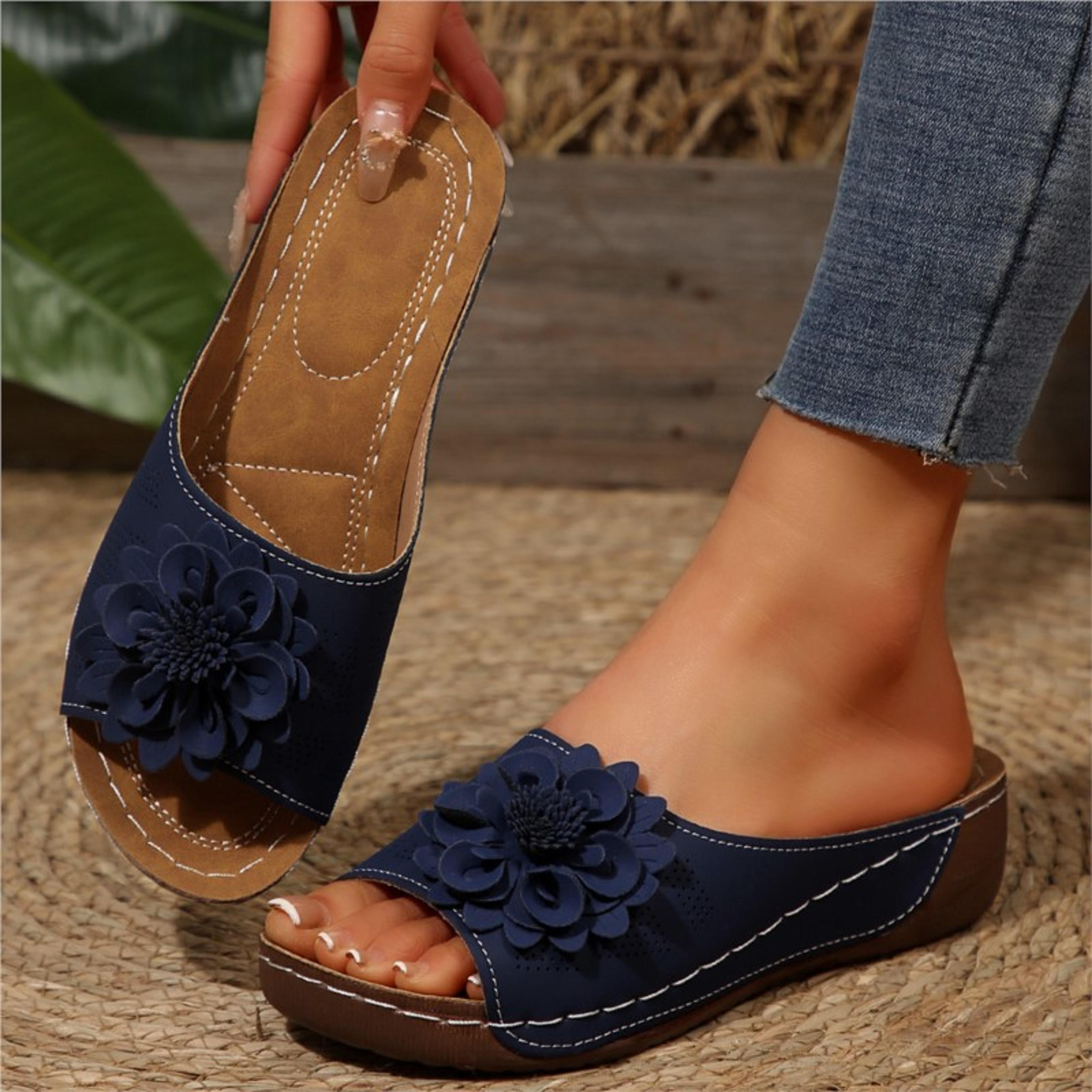 Lightweight Fashion Summer Women Sandals Shoes Wedge Casual Slip On Open Toe Womens Sandals For Eve 12
