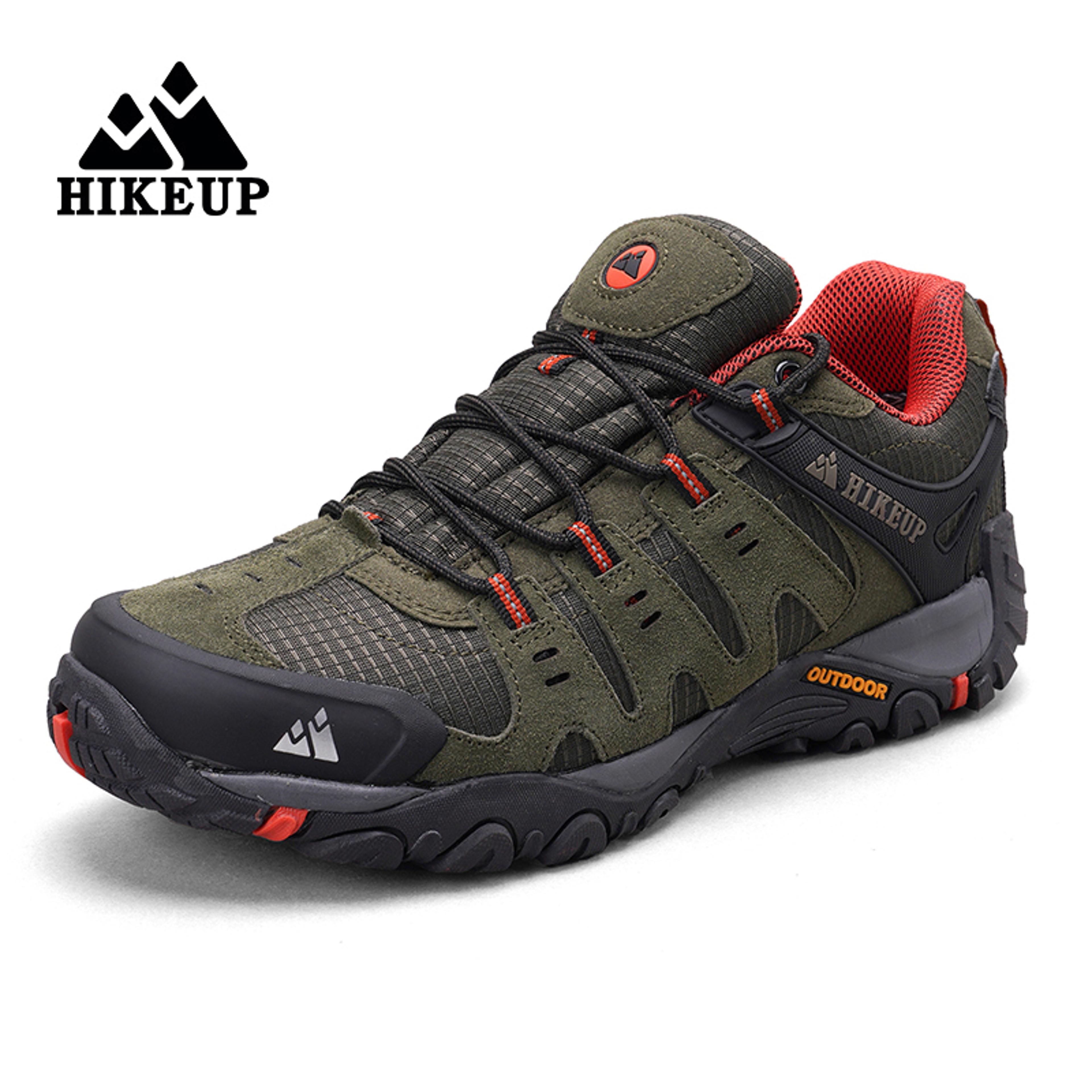 HIKEUP Mens Hiking Shoes Suede Leather Outdoor Shoes Wearresistant Men Trekking Walking Hunting Tac 9