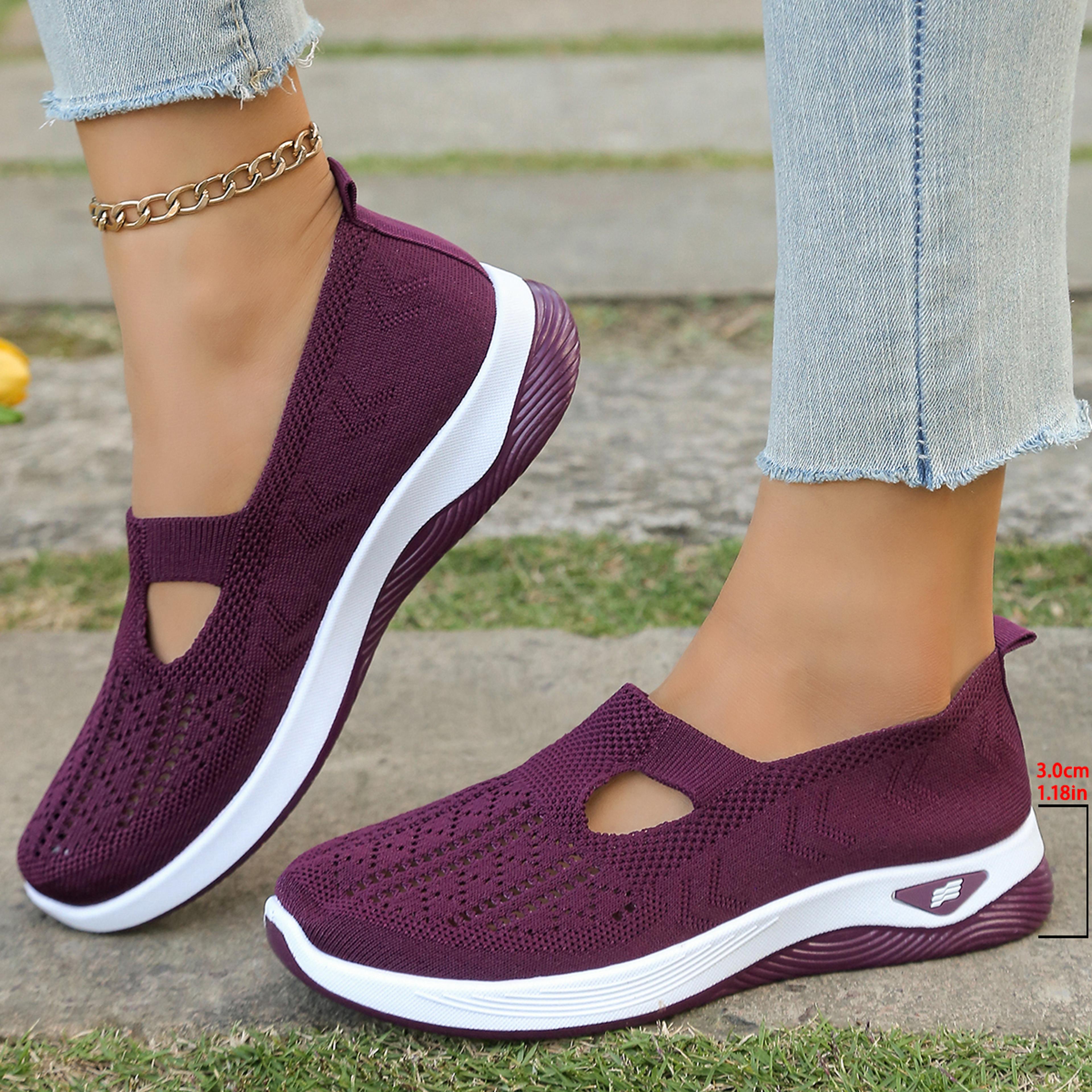 Simple Womens Summer Shoes Solid Color Mom Shoes  Lightweight Casual Sneakers 7
