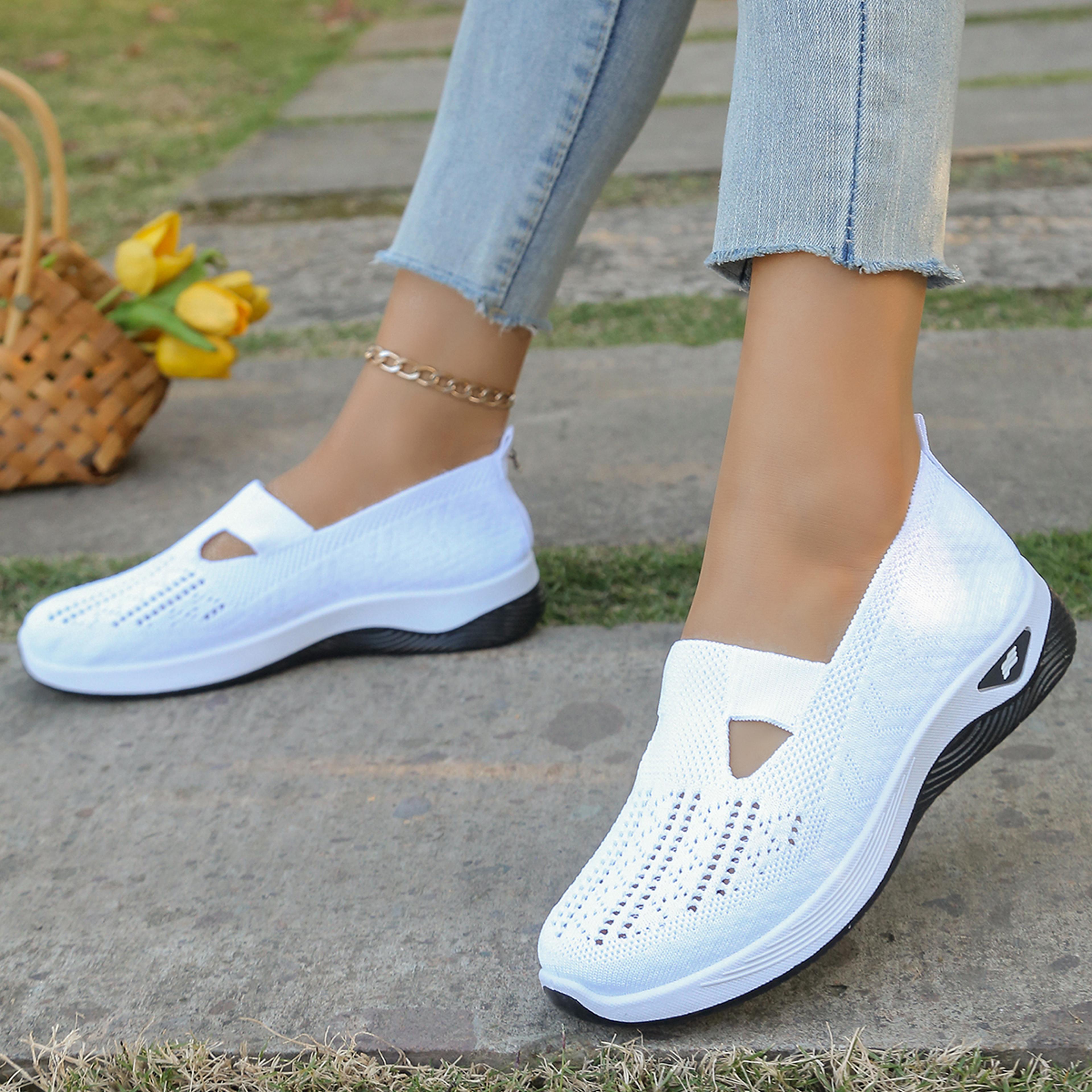 Simple Womens Summer Shoes Solid Color Mom Shoes  Lightweight Casual Sneakers 13