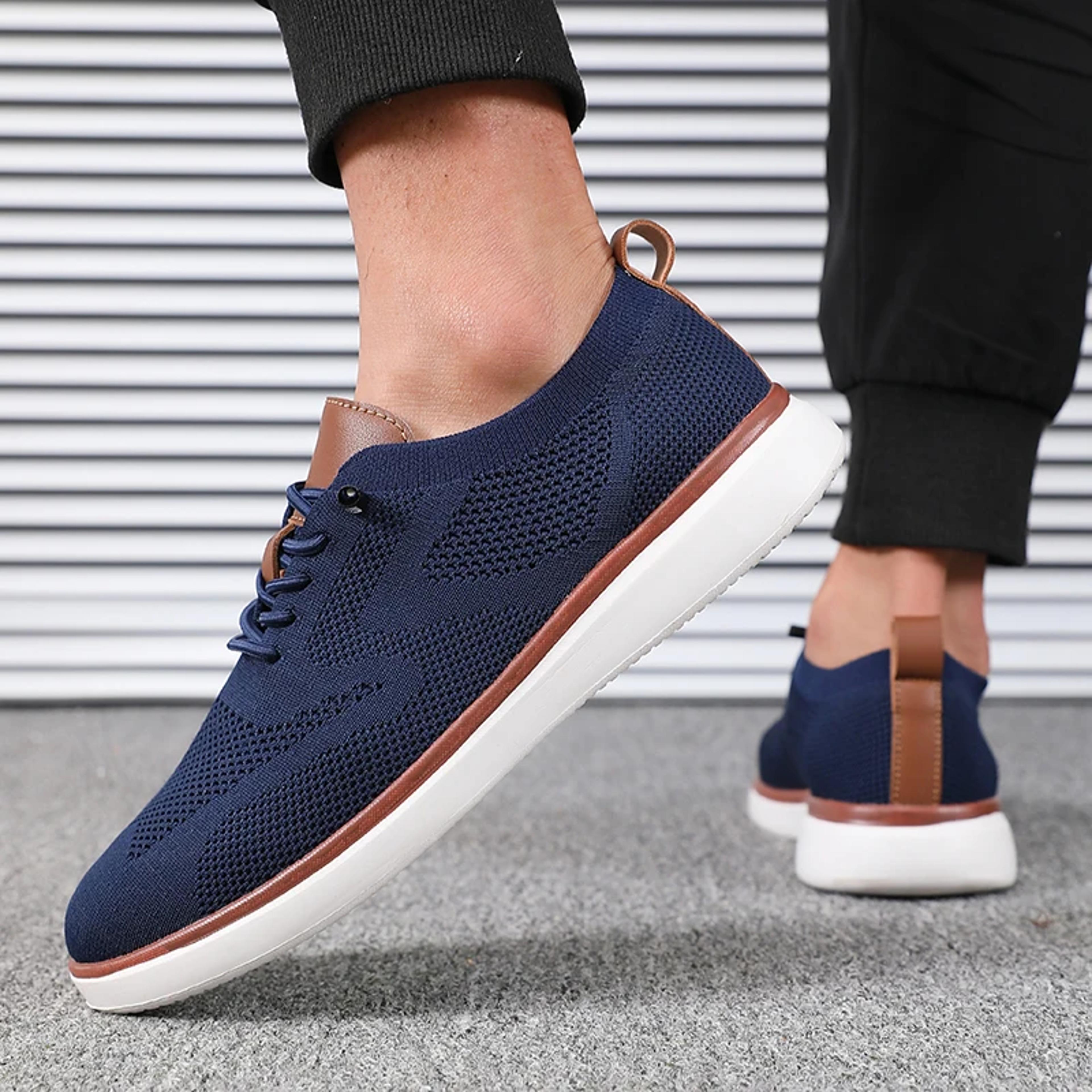 comfortable men's lightweight knitted walking shoes, breathable all-day fit for daily wear & outdoor hiking