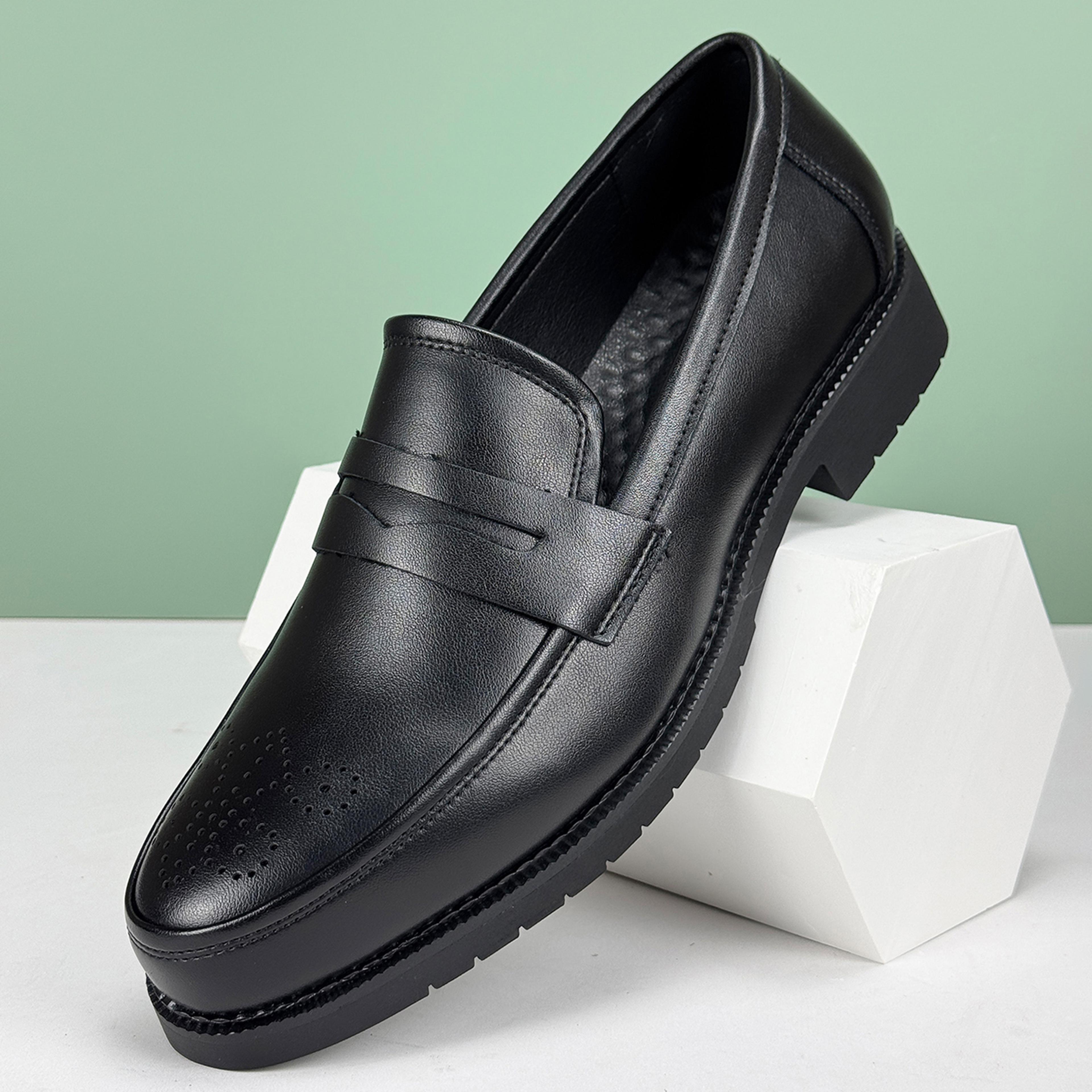 Elegant Mens Formal Leather Oxford Loafers British Style Round Toe NonSlip Business Dress Wedding O 6