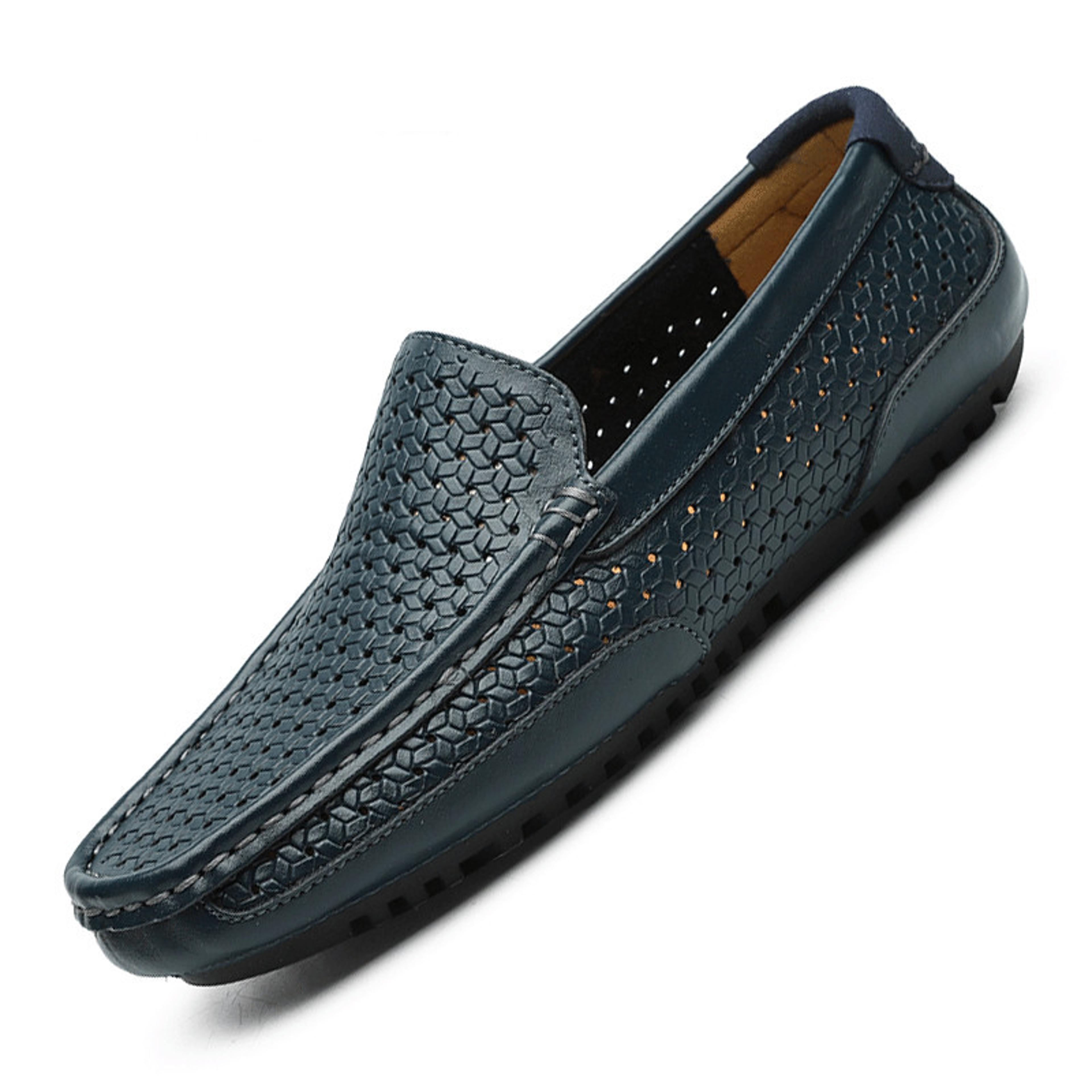 Luxury Italian Designer Mens Loafers Soft Genuine Leather Casual Moccasins Breathable SlipOn Boat S 7