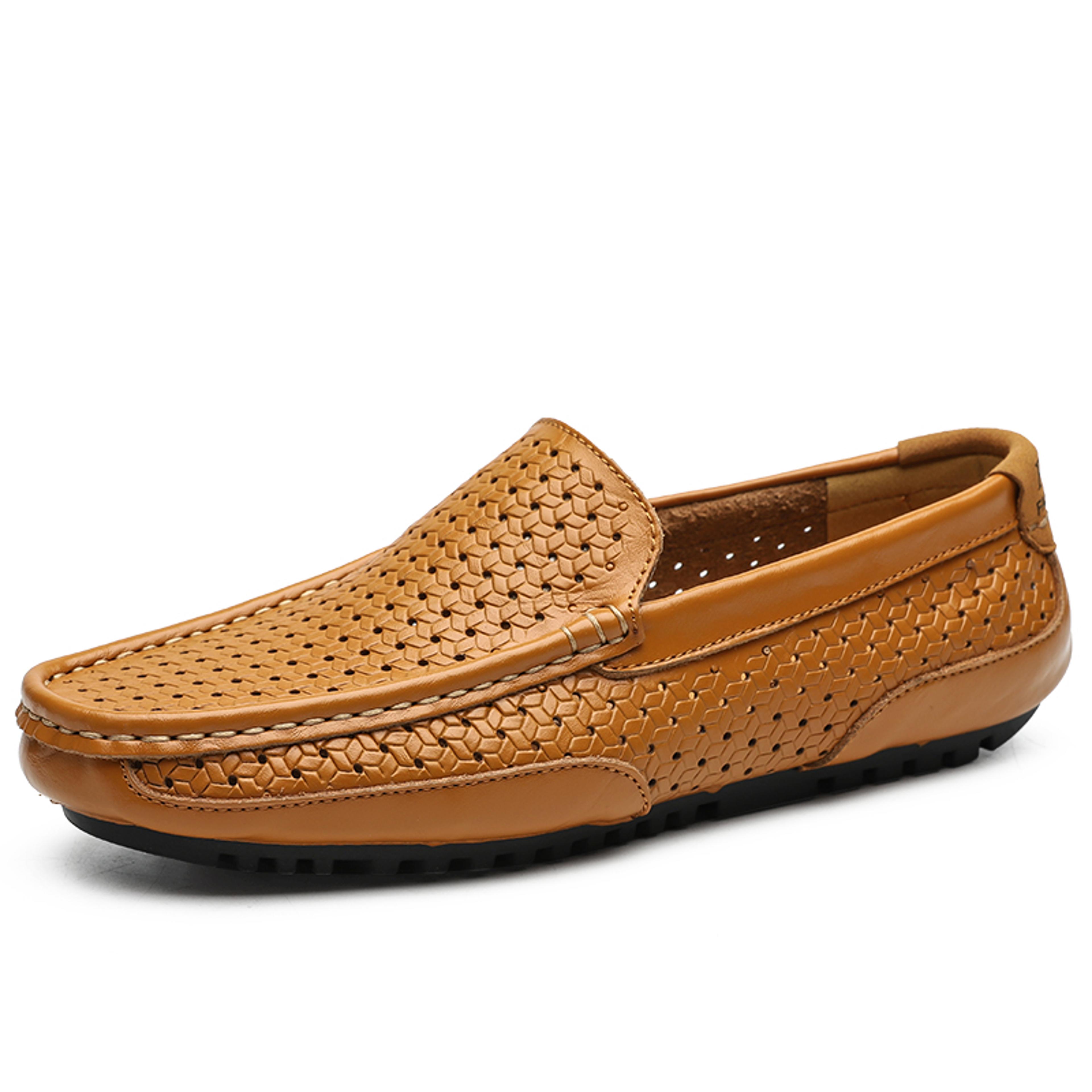 Luxury Italian Designer Mens Loafers Soft Genuine Leather Casual Moccasins Breathable SlipOn Boat S 12