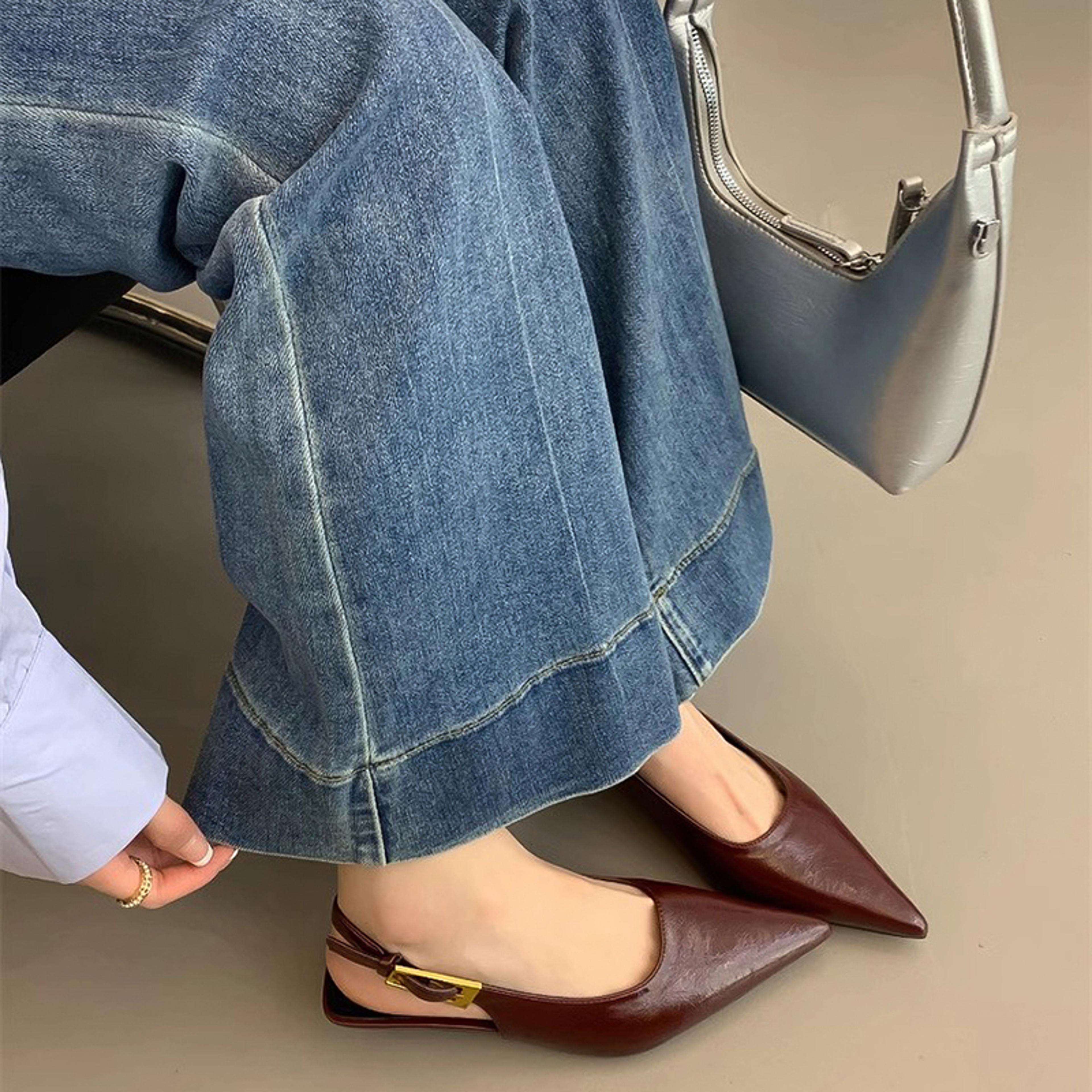 Chic Summer Pointed Toe Women Sandals Fashion Slingback Mules For Elegant Ladies With Low Heels 1