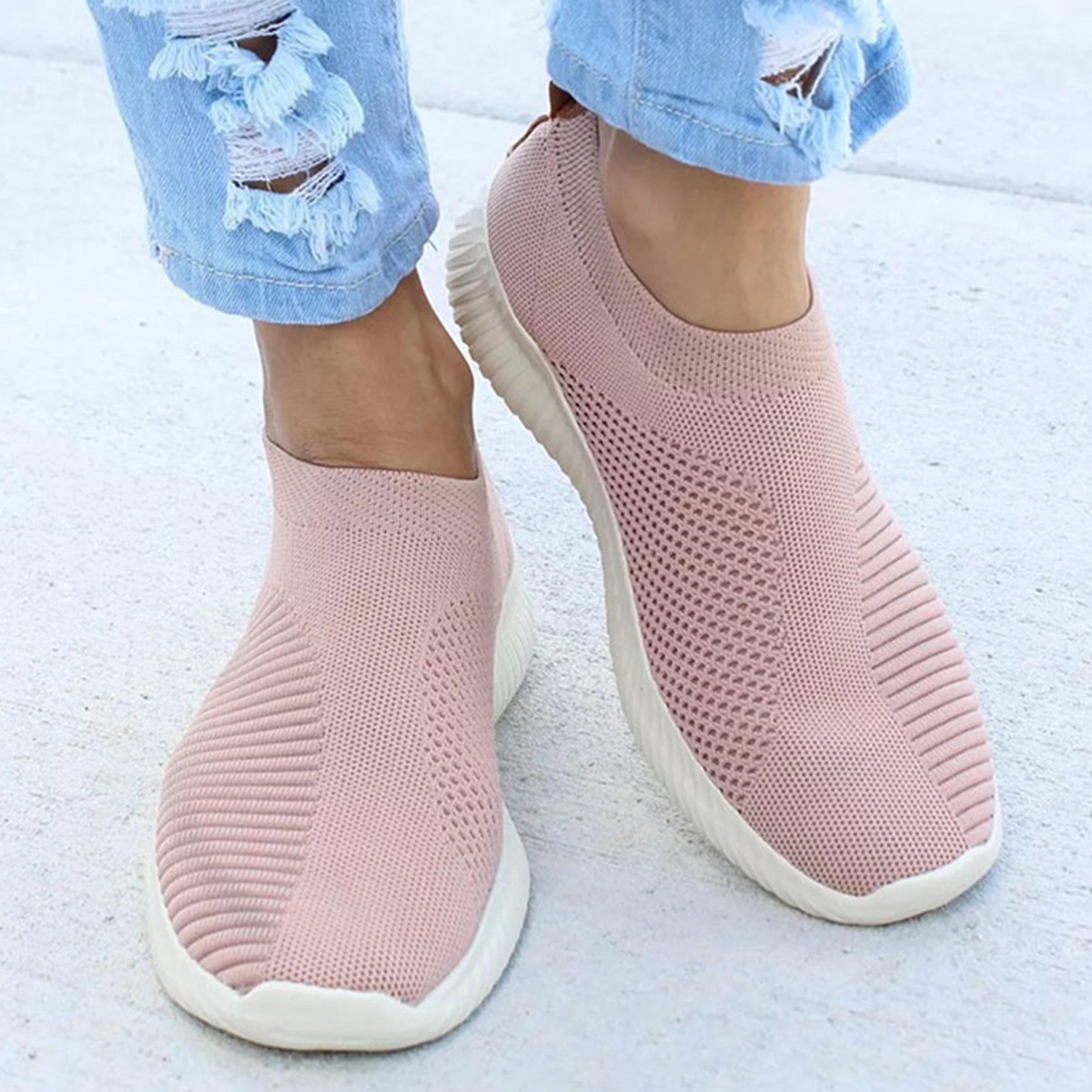 Slip On Womens Sneakers Lightweight Breather White Casual Sports Shoes Comfortable Vulcanized Footw 9