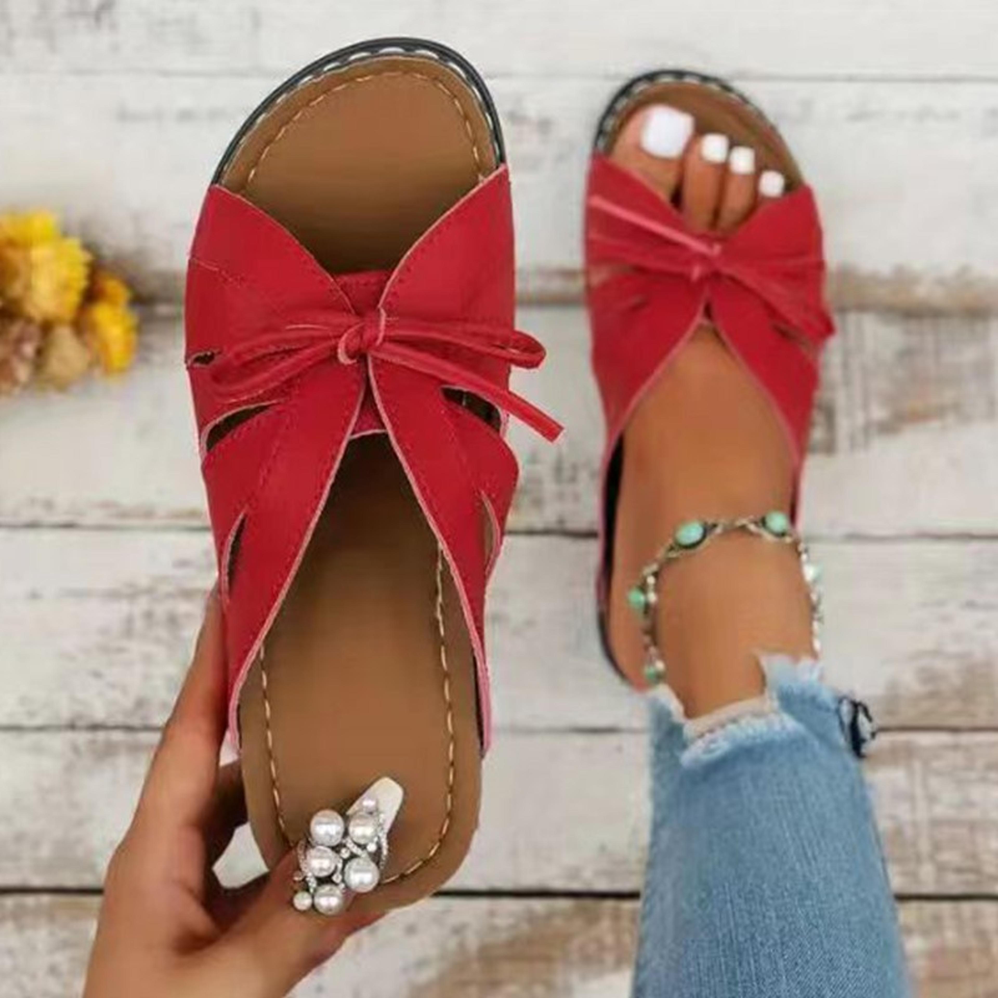 Chic Womens Sandals Sweet Summer Shoes Woman Heels Sandals Comfortable Summer Slippers  Heeled Foot 8