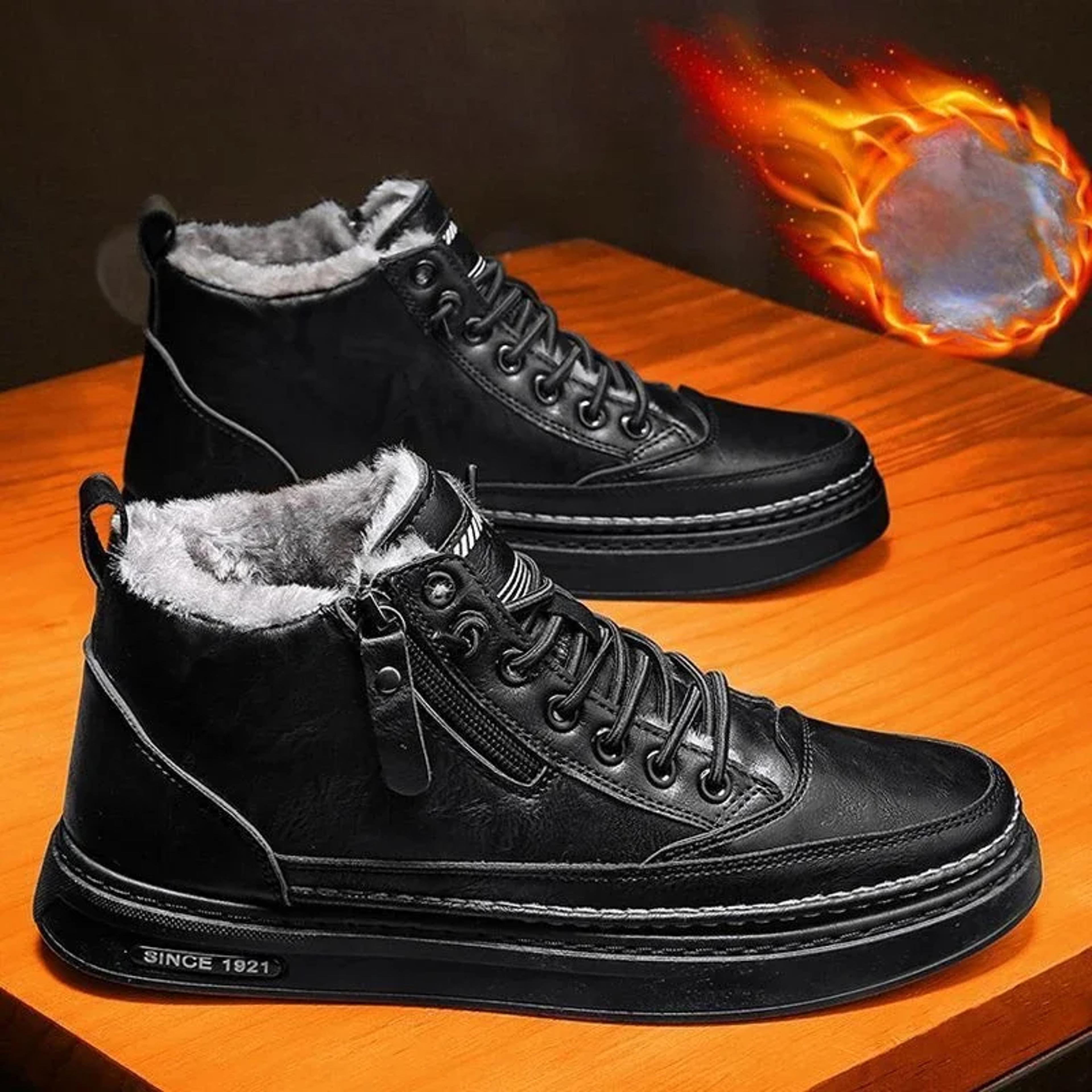 Mens Winter Warm Cotton Snow Boots Retro Plush AntiSlip Outdoor Sports Shoes For Comfortable Fashio 0