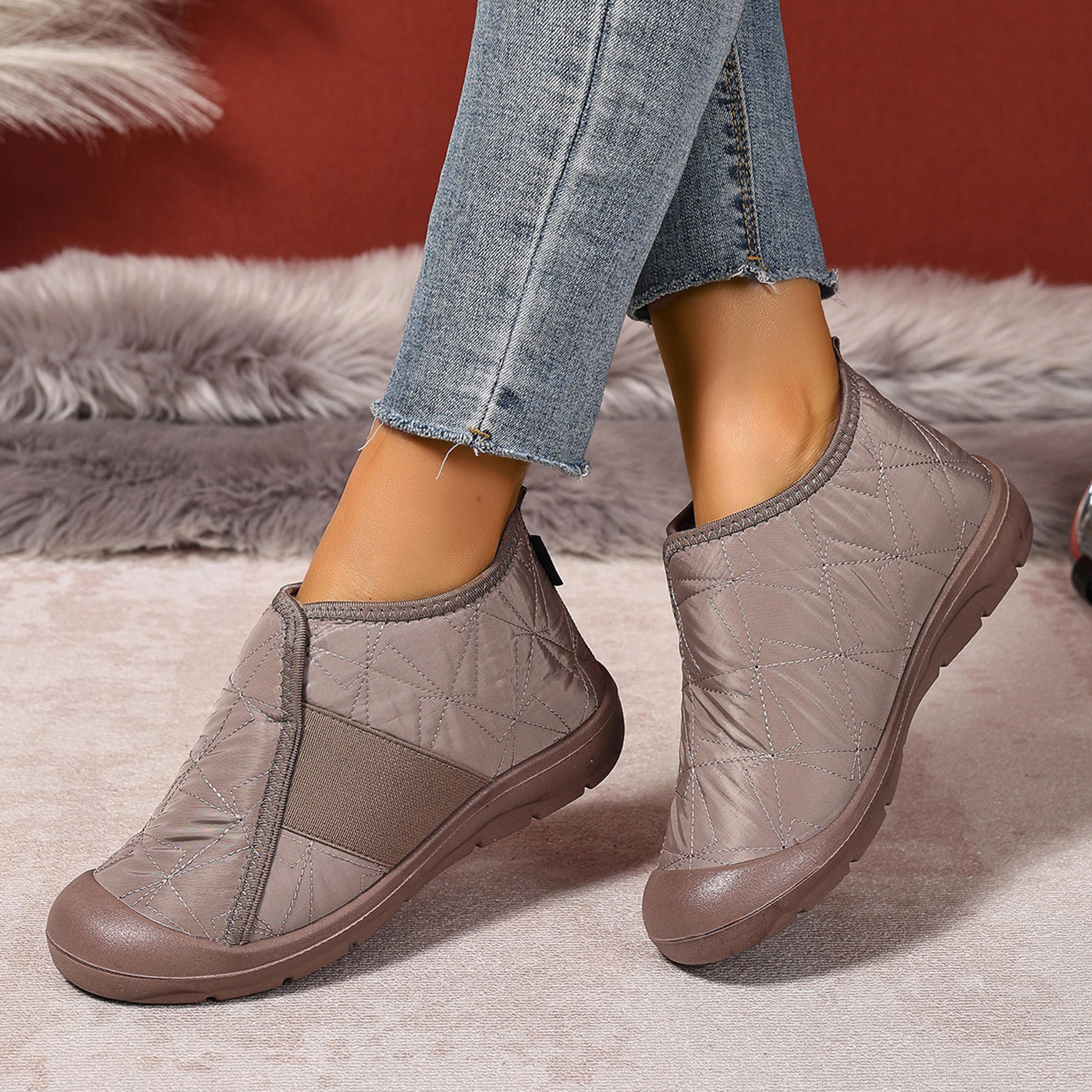 Lightweight Plush Warm Womens Snow Boots Simple Cotton Winter Shoes For Comfort  Style 1