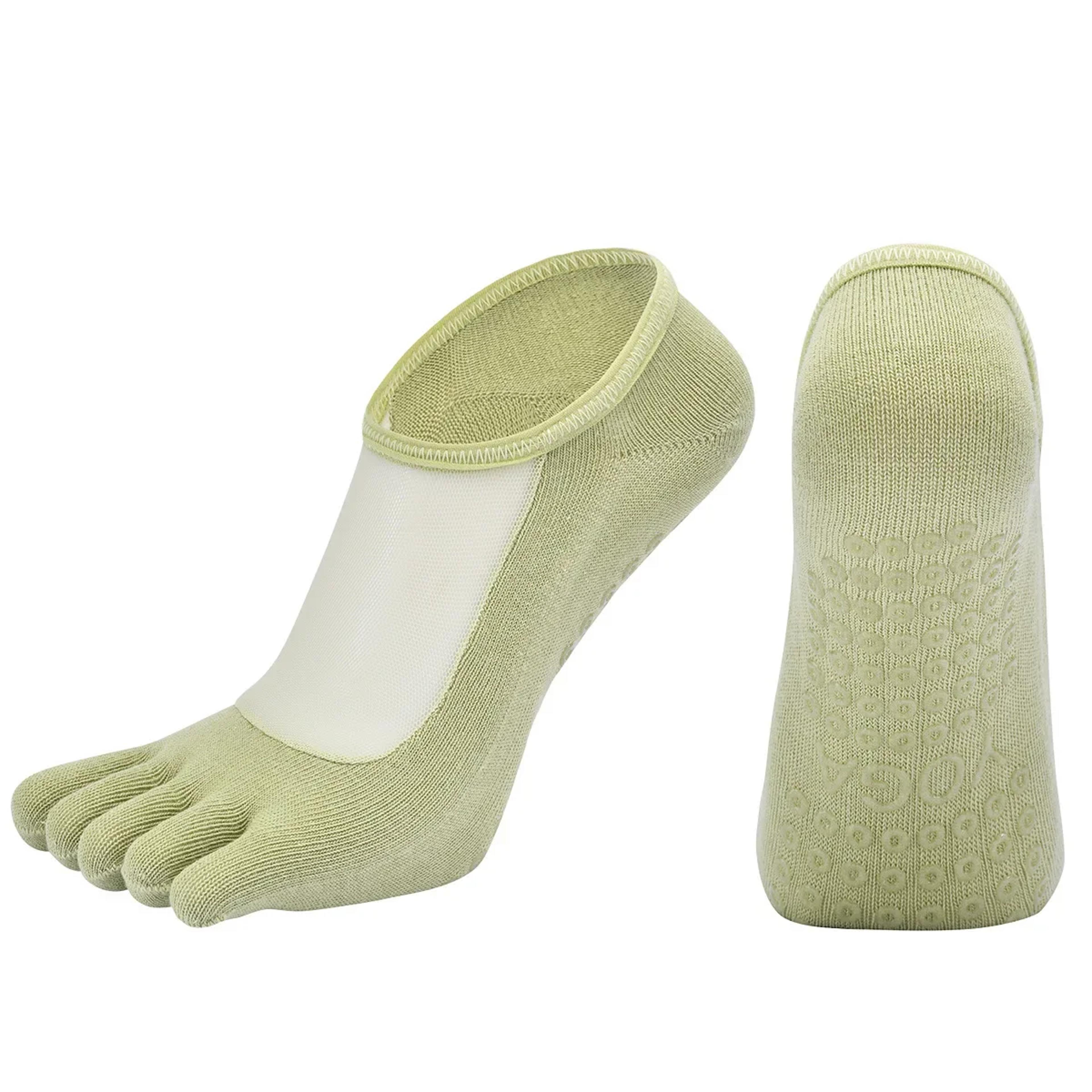 Professional Five Toes Pilates Socks Mesh Breathable Silicone NonSlip Yoga  Dance Socks For Women 9