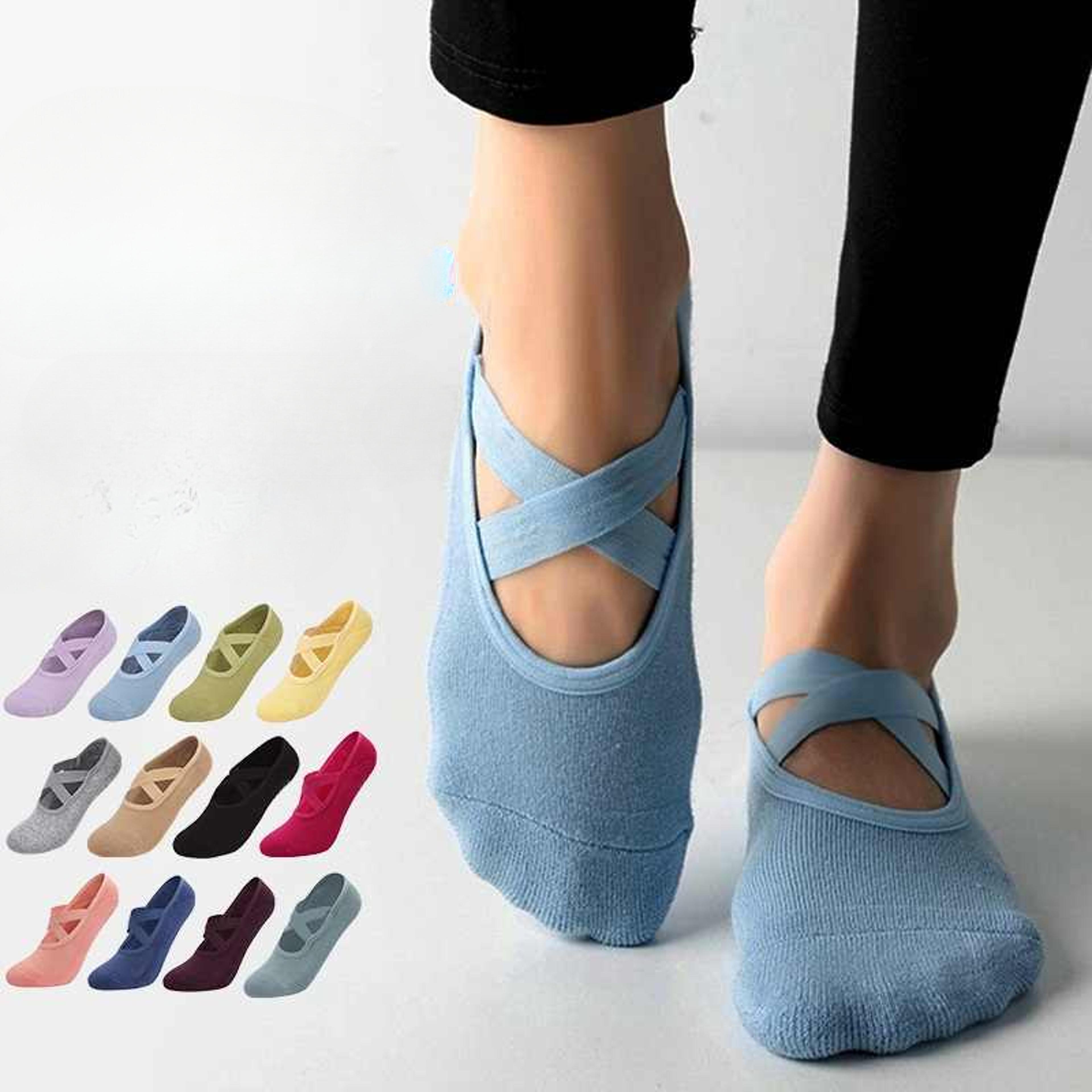 professional non-slip pilates socks, large size backless breathable yoga socks for women