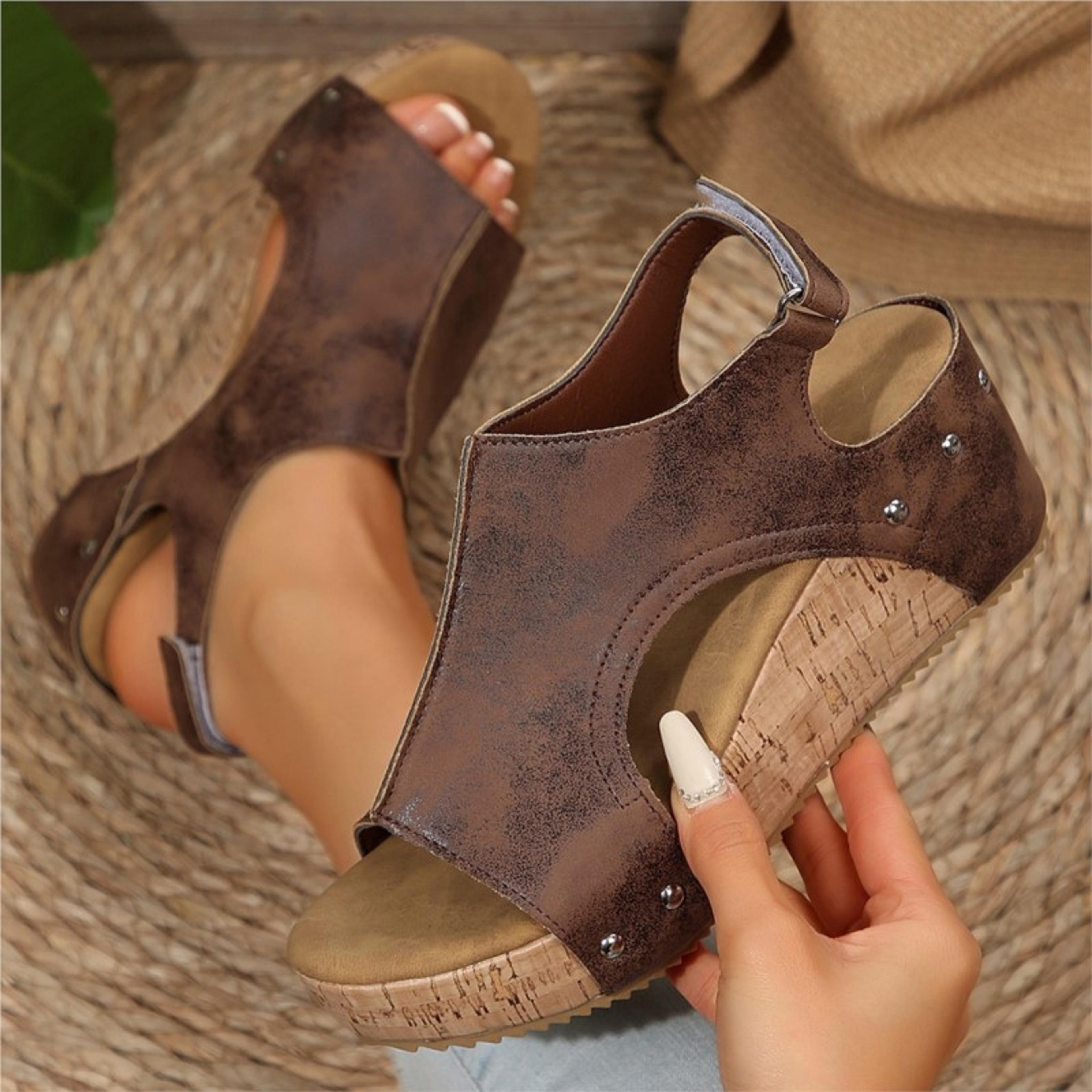 Womens Wedge Walking Shoes Summer Sandals Fashion Casual Shoes Outdoor Soft Footwear Heels 8