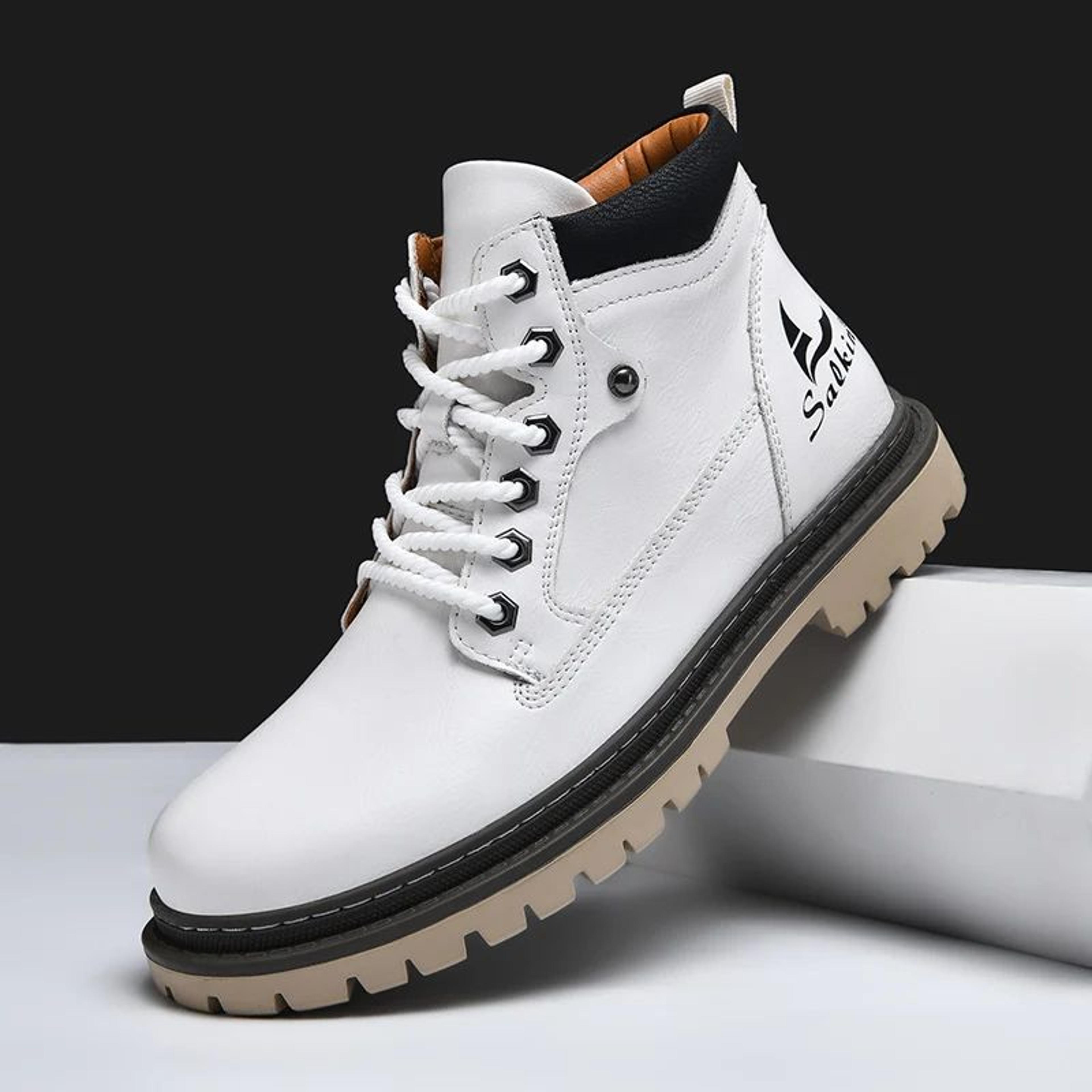 High Top Handmade Men Boots Ankle Winter Leather Shoes Outdoor Hiking Sneakers Hombres Botas Anti S 4
