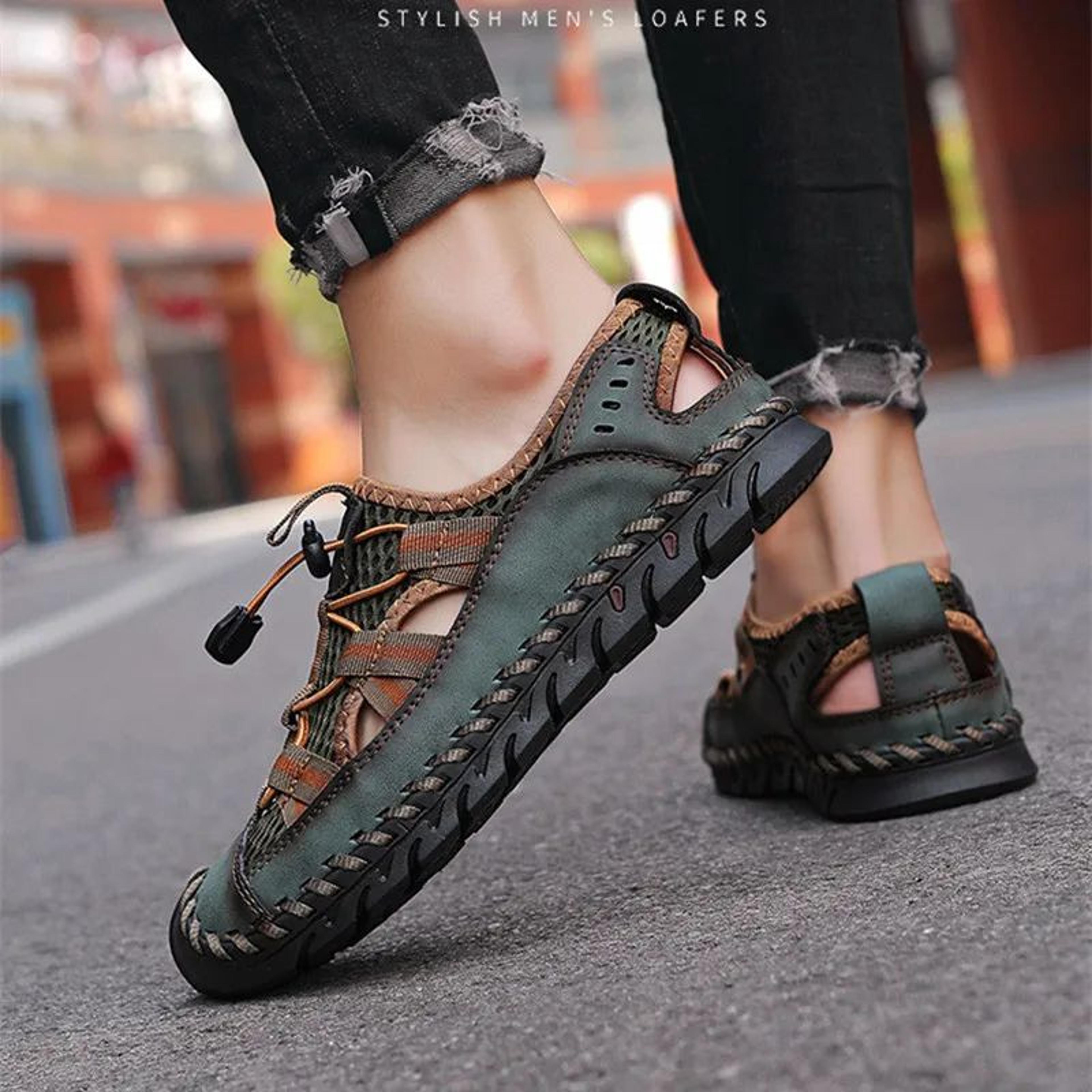 Summer Mens Sandals Hot Sale Outdoor Nonslip Shoes Handmade Leather Men Sneakers Fashion Footwear 8