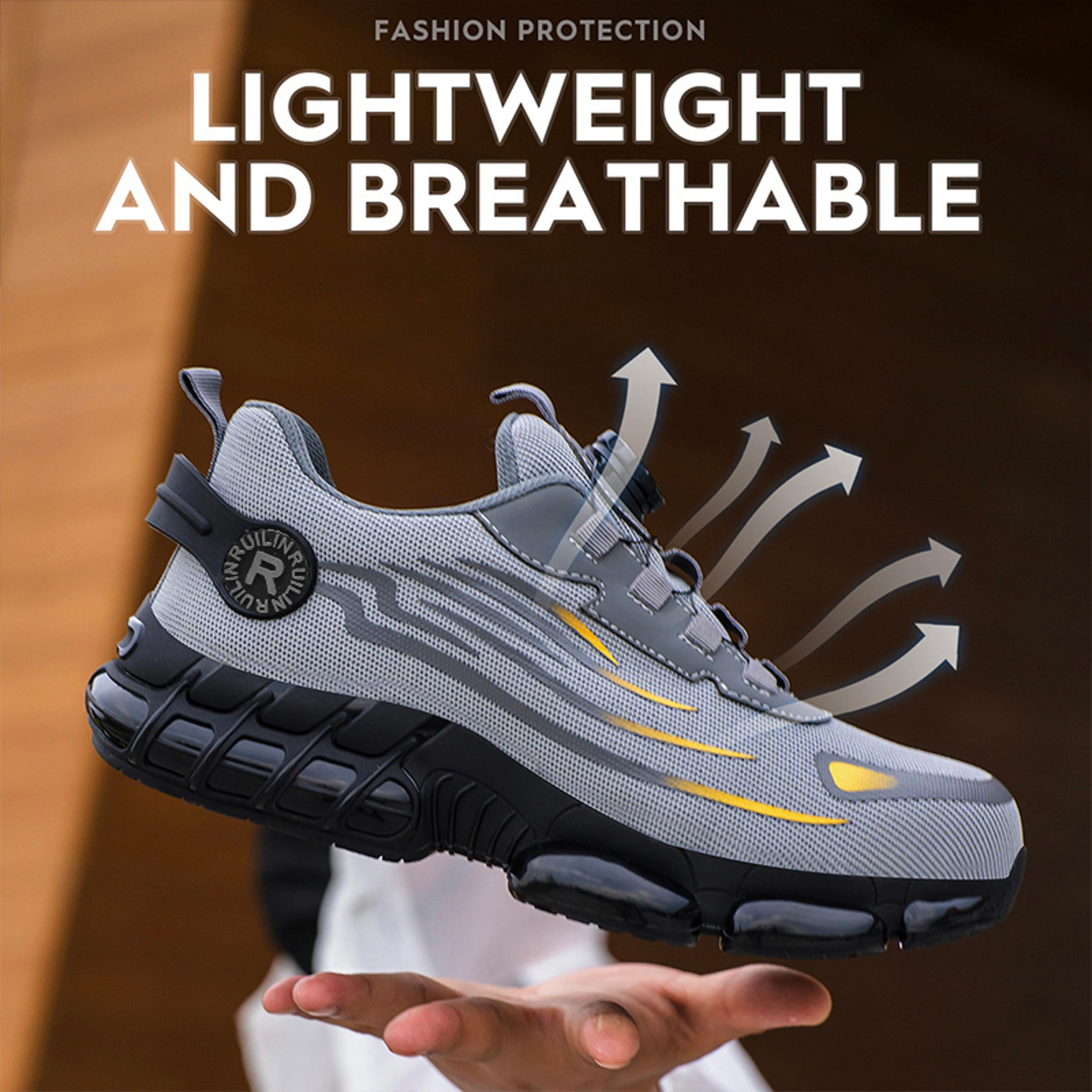 Fashion Men Safety Sport Shoes Antismash Antipuncture Security Protective Boots Rotating Button Saf 1