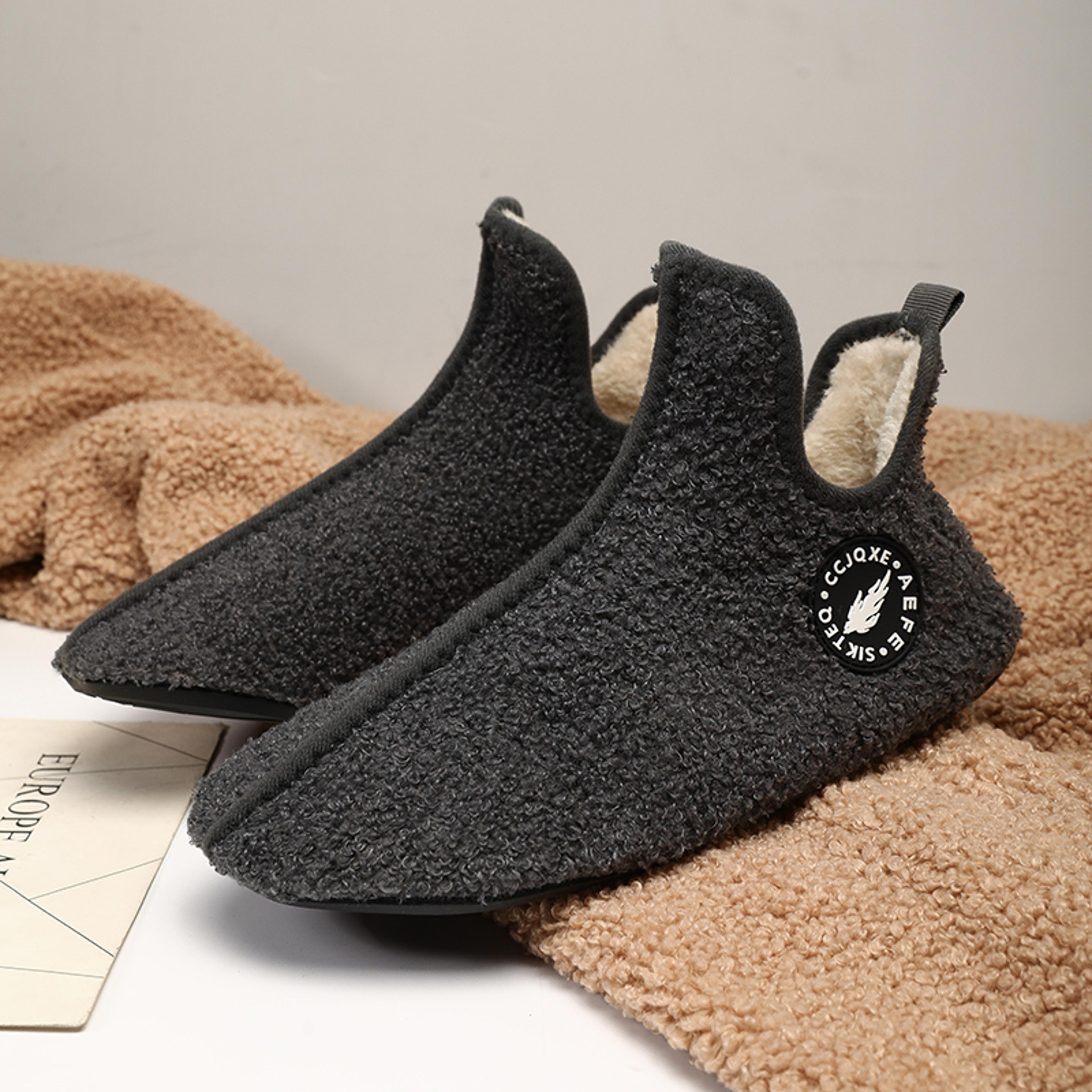 fashion women plush slipper casual slip on shoes for couples high quality new men winter slippers light weight warm shoe