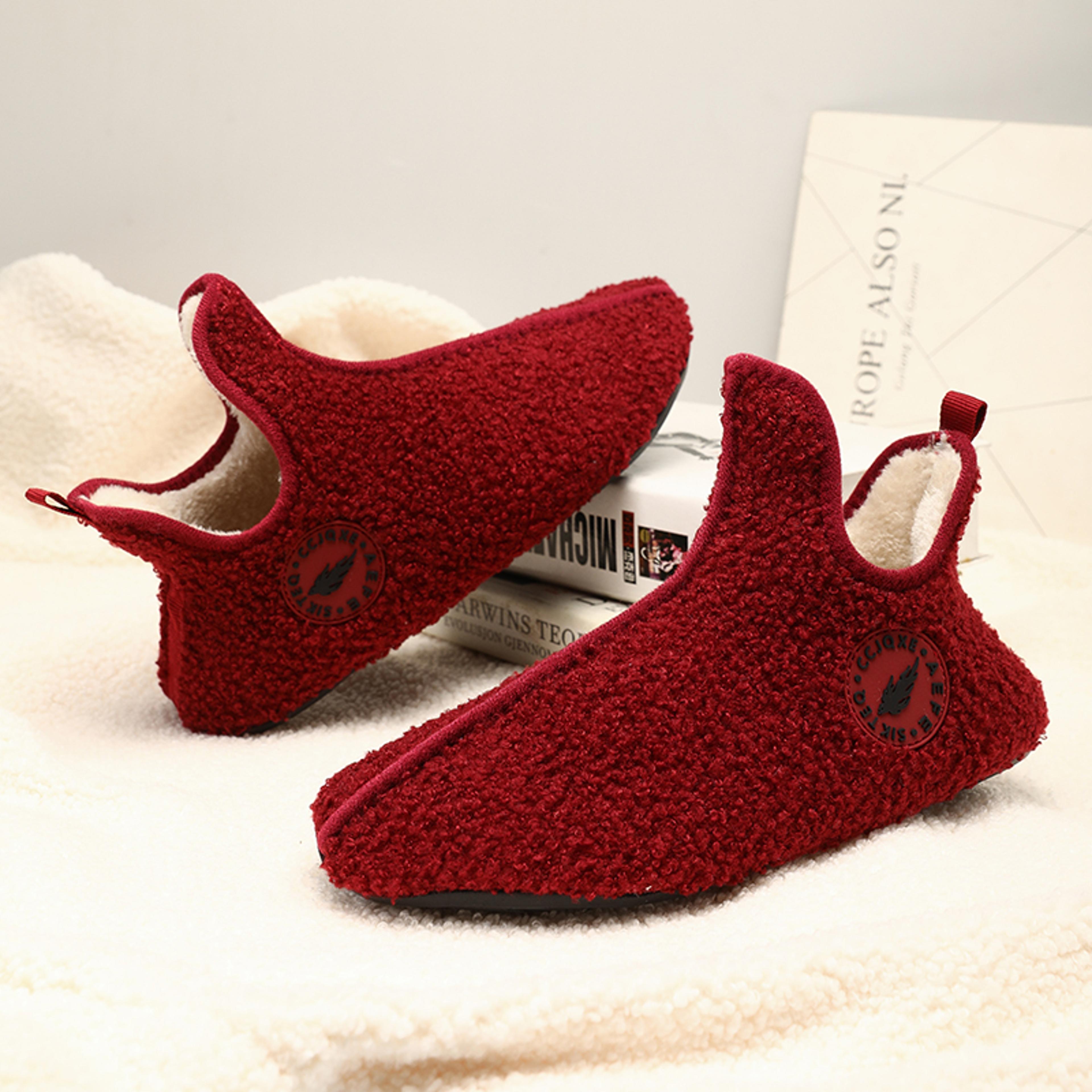 Fashion Women Plush Slipper Casual Slip On Shoes For Couples High Quality New Men Winter Slippers L