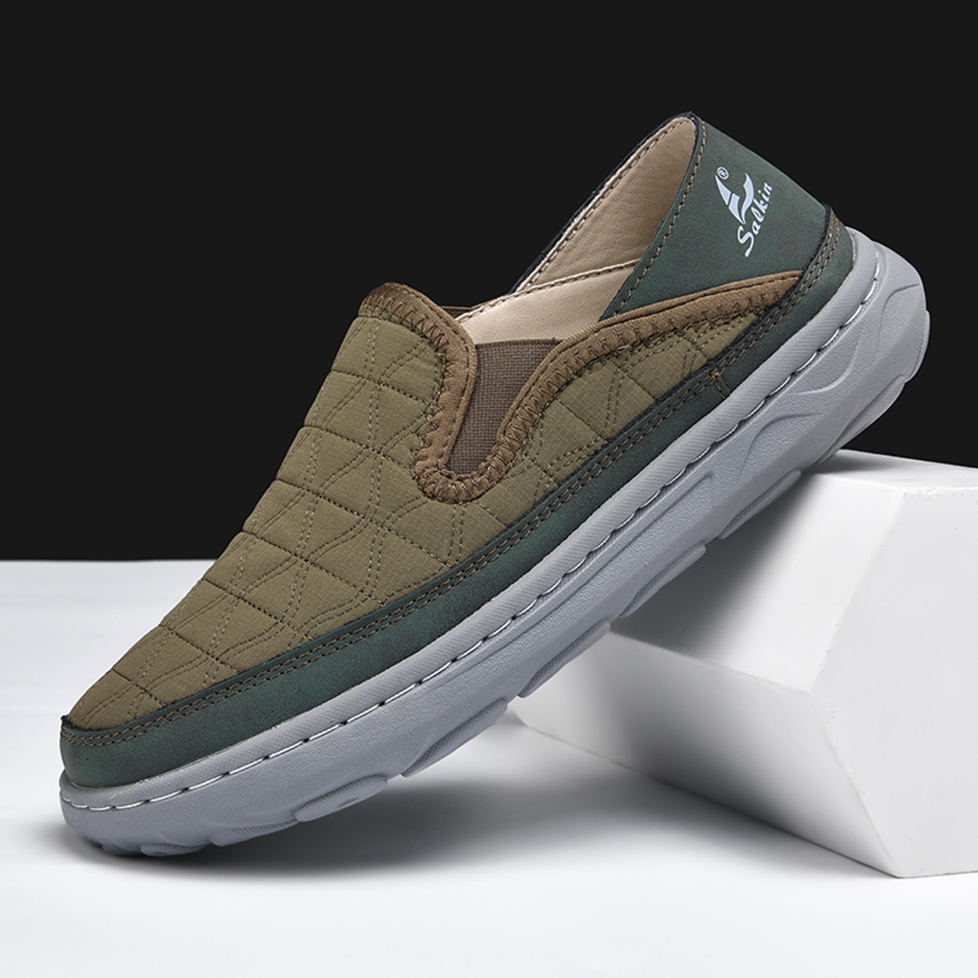 Lightweight Slip On Loafers Men Casual Shoes New Spring Breathable Sneakers Outdoor Walking Elastic 3