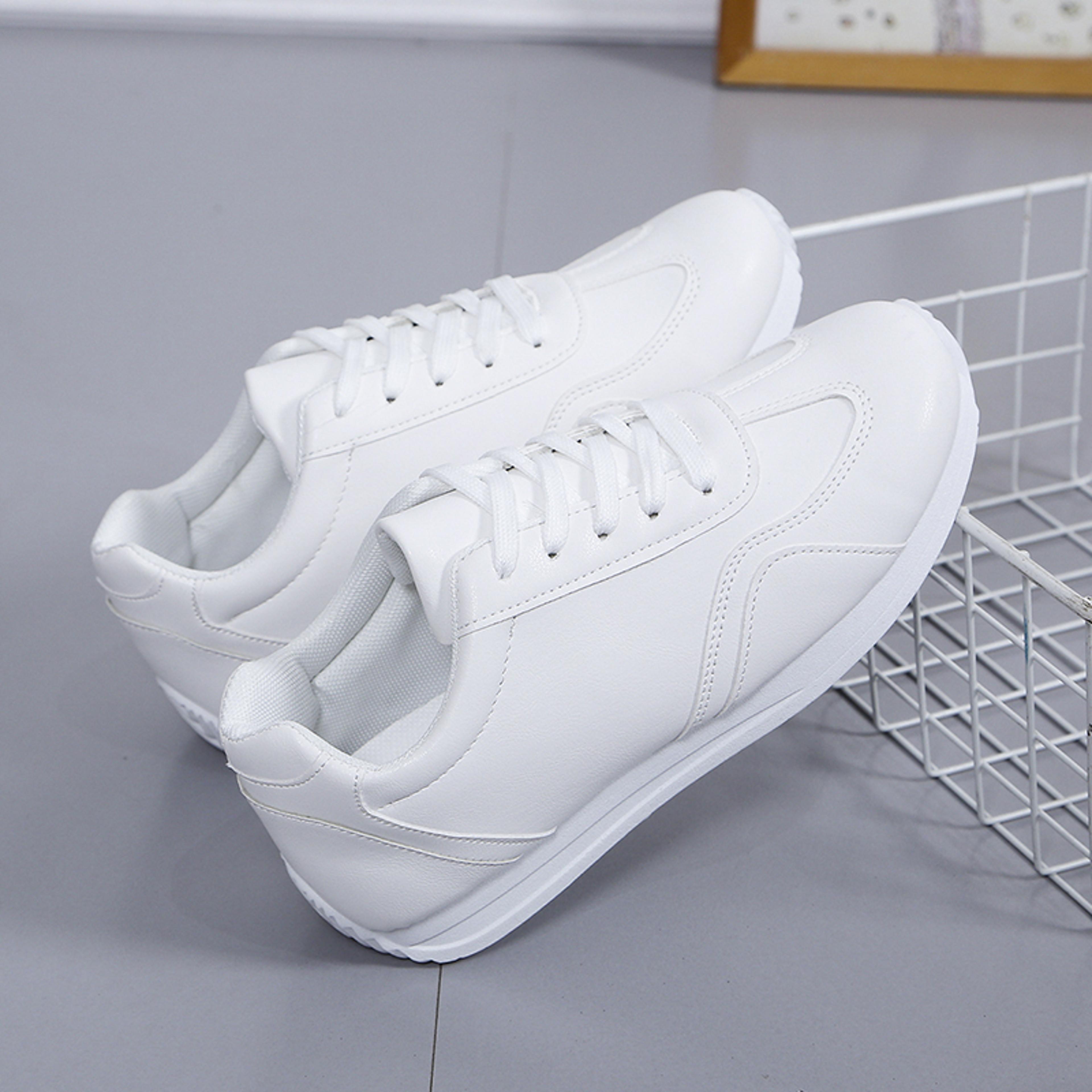 Comfortable White Leather Sneakers Casual Sports Fashion Shoes For School Tennis Vulcanized Spring  1