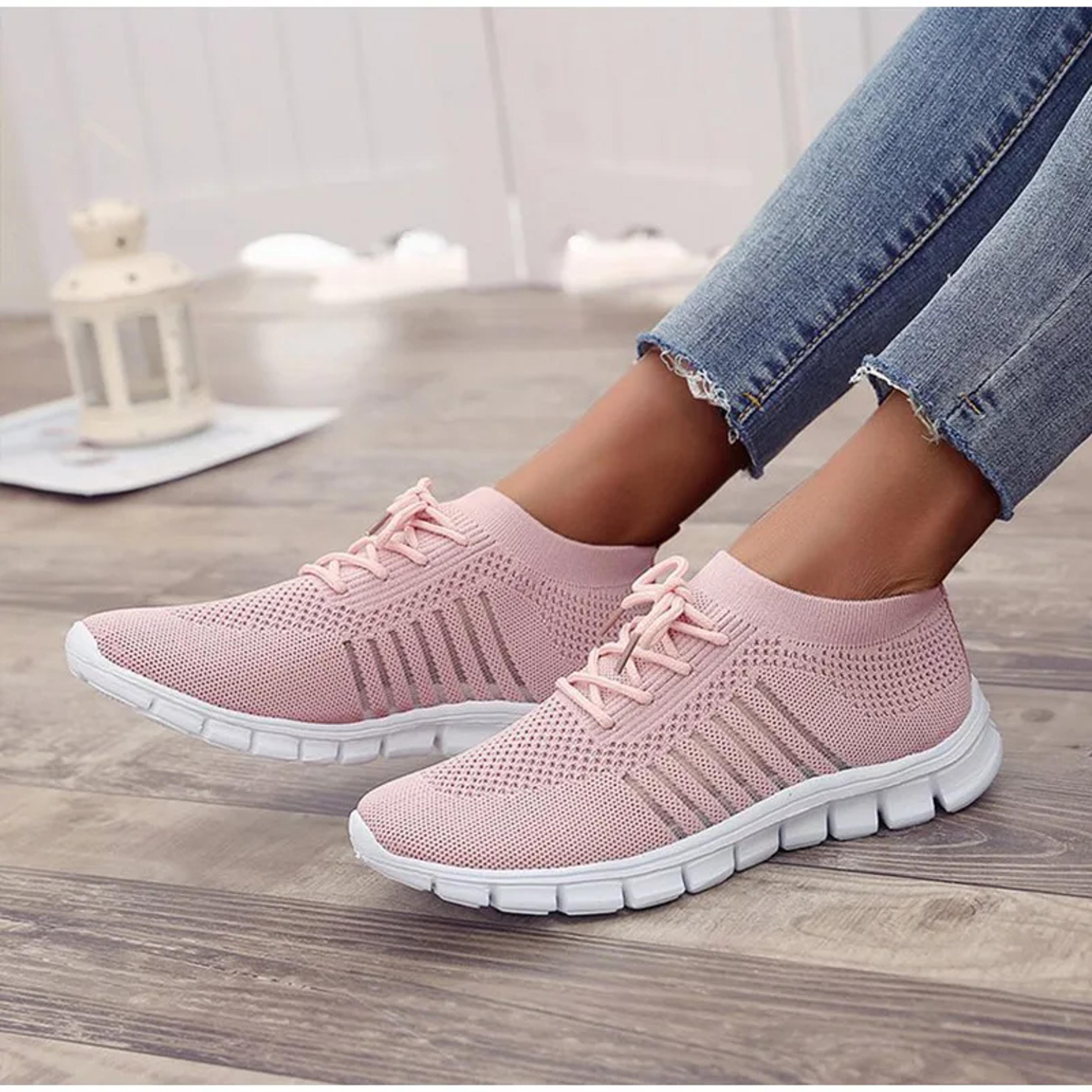 Womens New Summer Sneakers Mesh Slip On Running Shoes Comfortable Walking Platform Casual Shoes For 1