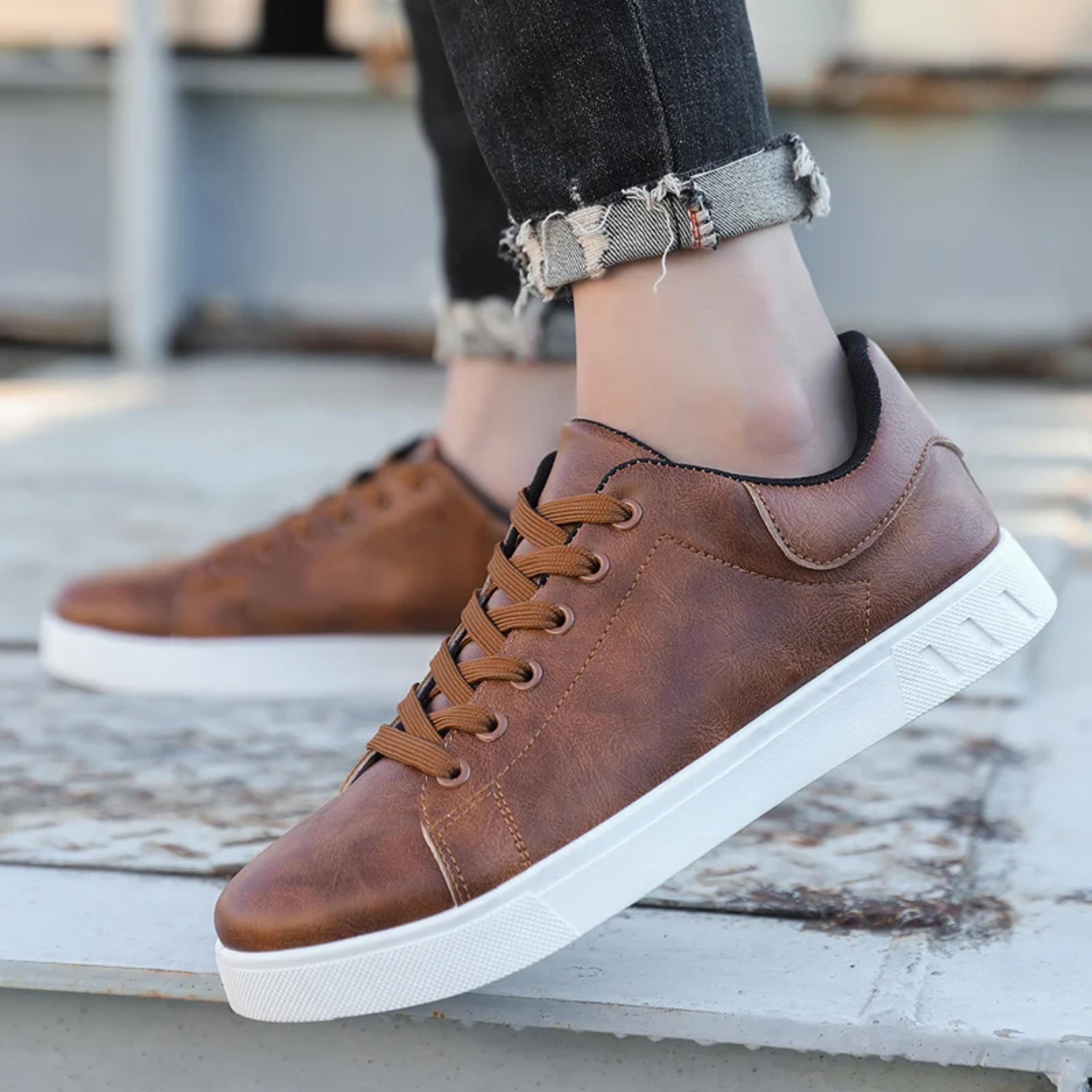 Trendy Casual Shoes British Leather Sneakers Classic Men Loafers Flats Platform Spring Summer Allma 3